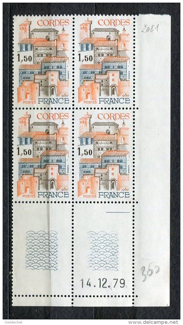 4007   FRANCE N°  2081 **  1f50   Bastide De Cordes   Du 14/12/79   SUPERBE - 1970-1979