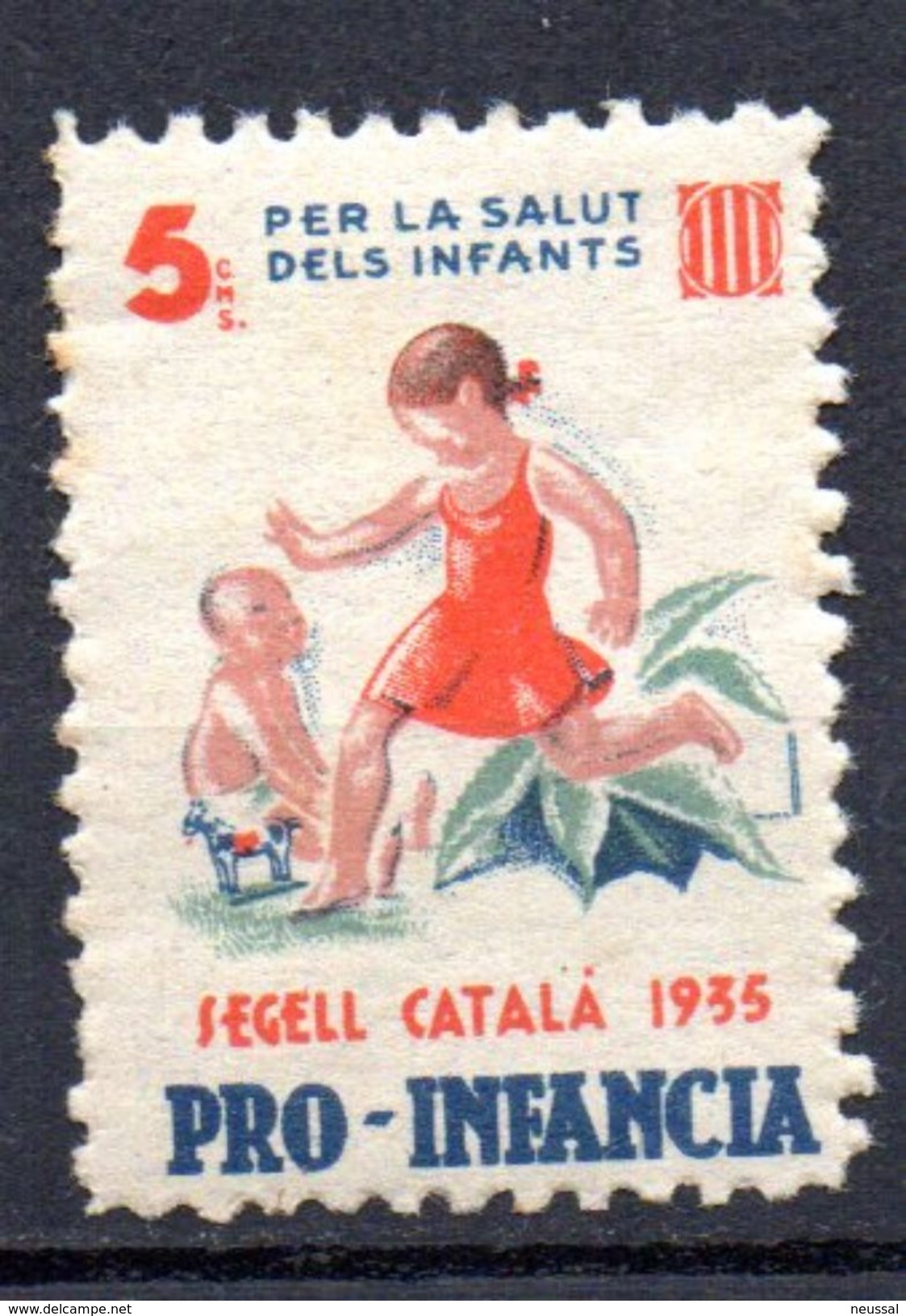 Viñetas Nº 2284/ 958  Pro Infancia. 1935. - Viñetas De La Guerra Civil