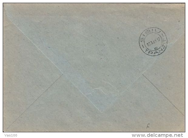 AMOUNT 1.55, MINISTRY OF INTERIOR, BUCHAREST, RED MACHINE STAMPS ON COVER, 1969, ROMANIA - Brieven En Documenten