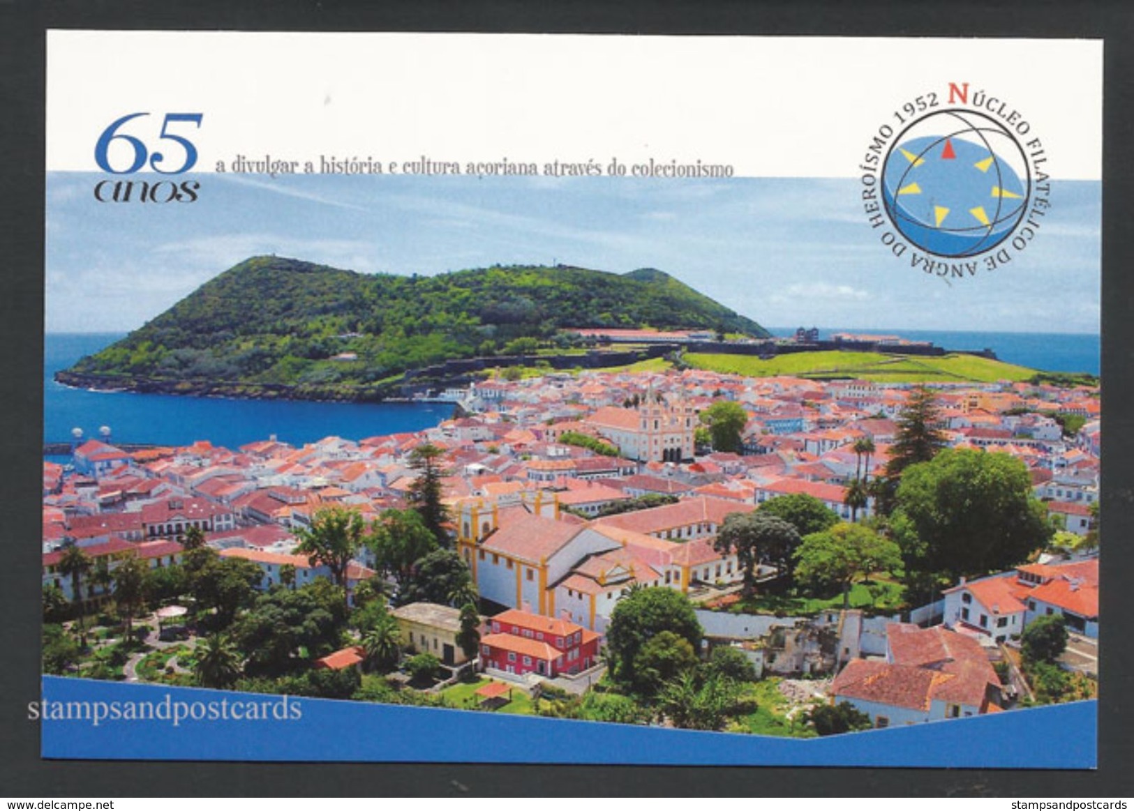 Portugal Carte Entier Postal 2017 Vue De Angra Do Heroísmo Açores Club Philatelique Angra View Azores Stationery - Ganzsachen