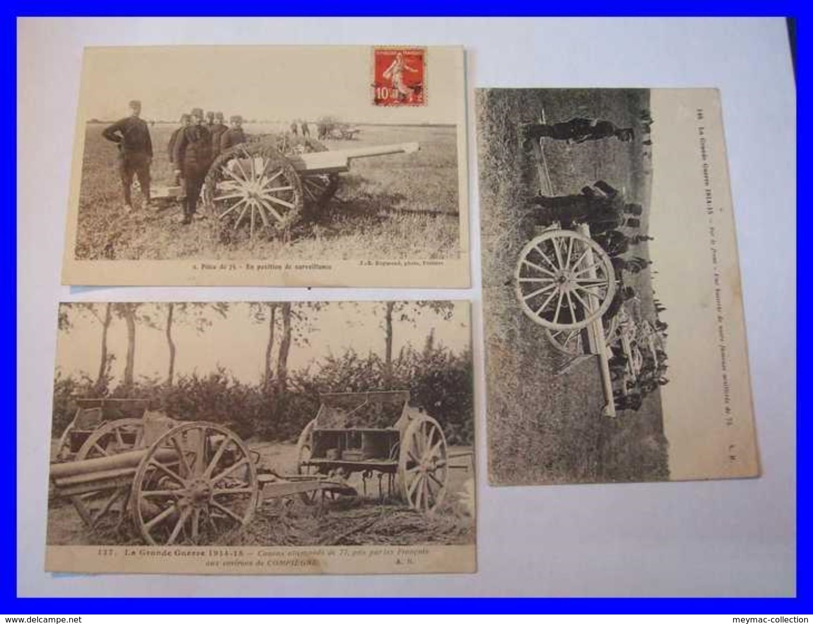 1914 - 18 WWI GGI Militaria 60 OISE COMPIEGNE Canon Allemand 77 Artillerie Francaise Batterie  75 En Position Boue - Compiegne