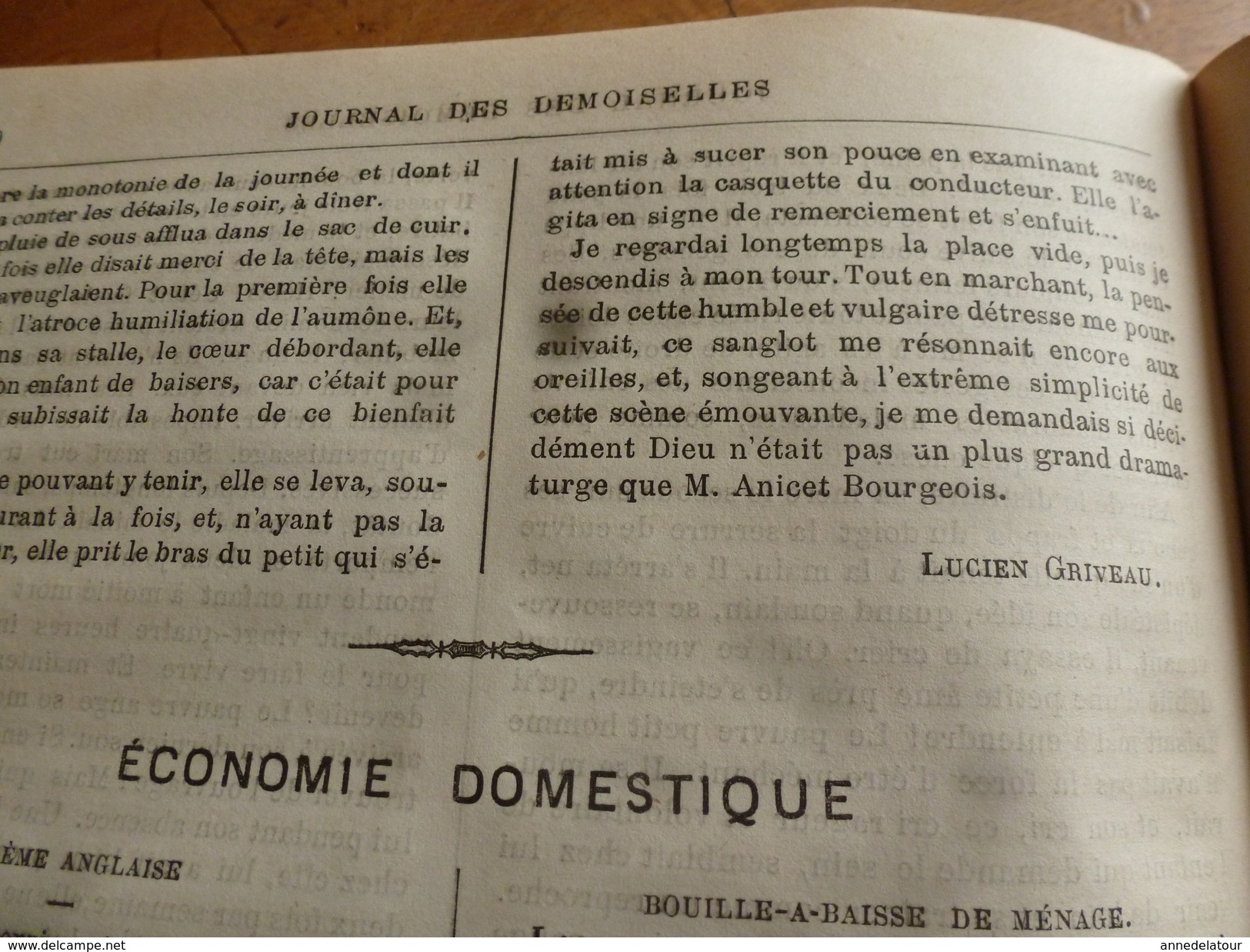 1883 Journal des Demoiselles  : Mémoires du comte de Ségur; En omnibus; Economie domestique;etc