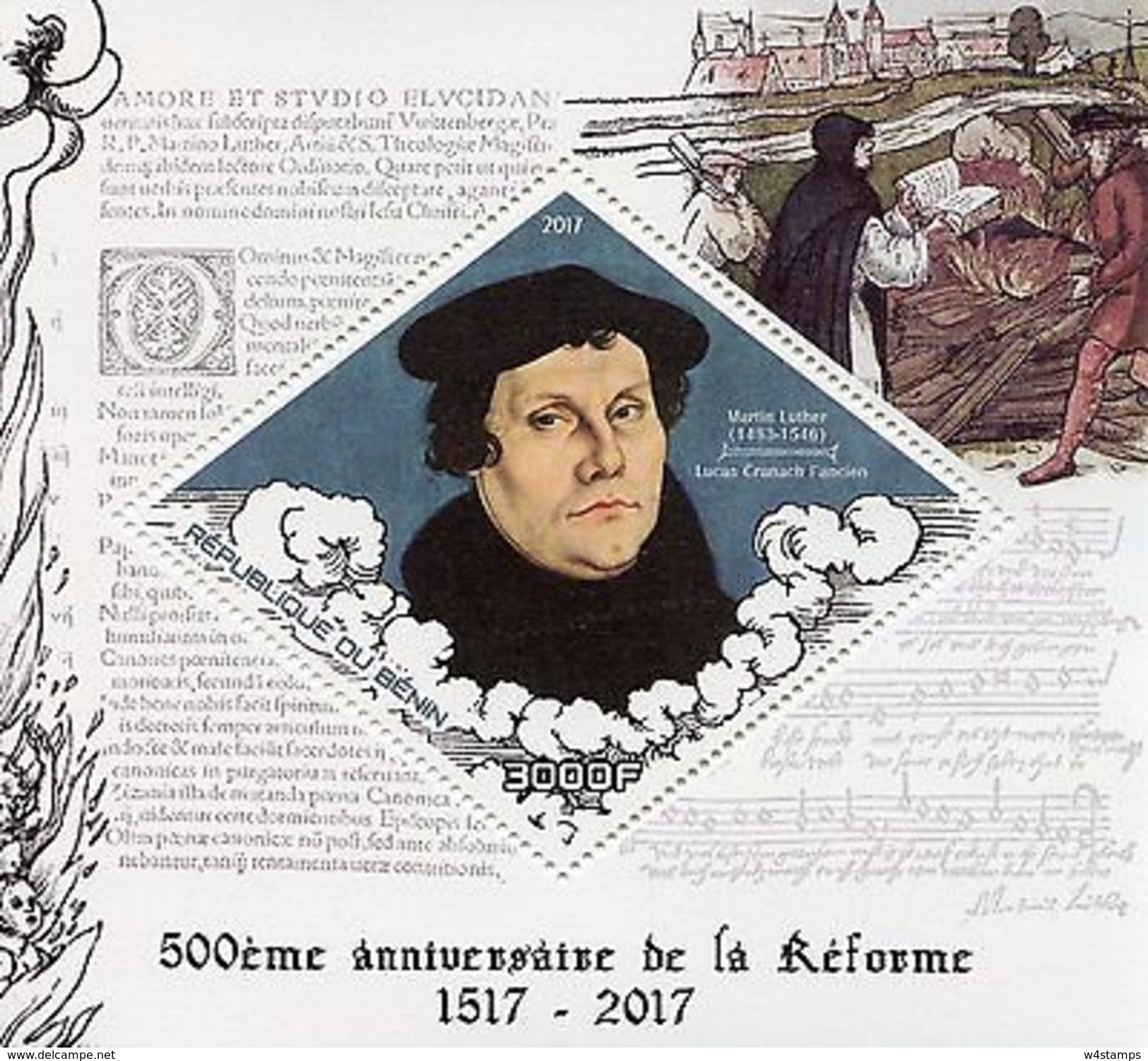 Benin 2017 MNH Reformation 500th Anniv Martin Luther 1v S/S Stamps - Other & Unclassified