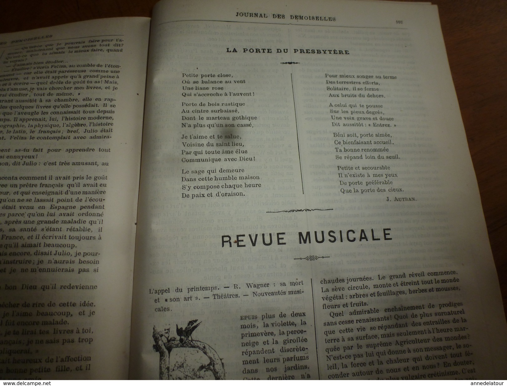 1883 JOURNAL DES DEMOISELLES  :Mémoires du comte de Ségur; L'arbre de BOSCOBEL ;Correspondance; Revue musicale ;etc