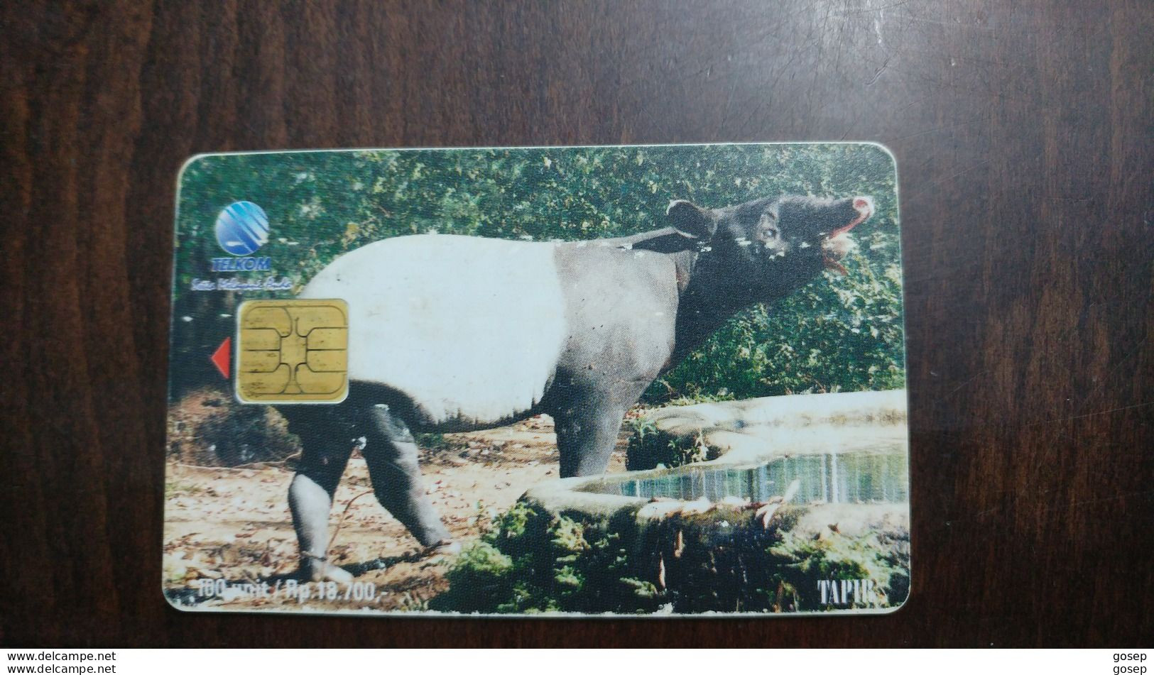 Indonesia-(ID-TLK-SS-0068)-TAPIR(6)-(rp.18.700)-(100units)used Card - Indonésie