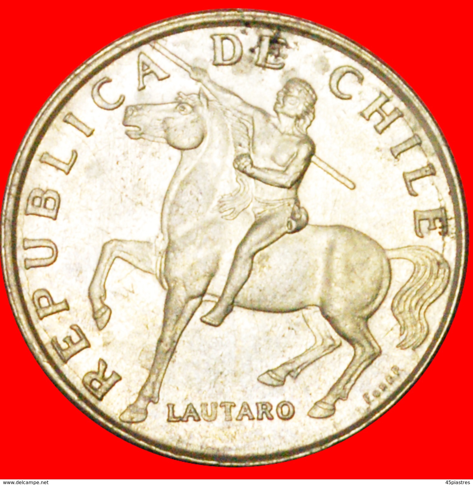 * LAUTARO (1534-1557): CHILE ★ 5 ESCUDOS 1971! LOW START ★  NO RESERVE! - Chile