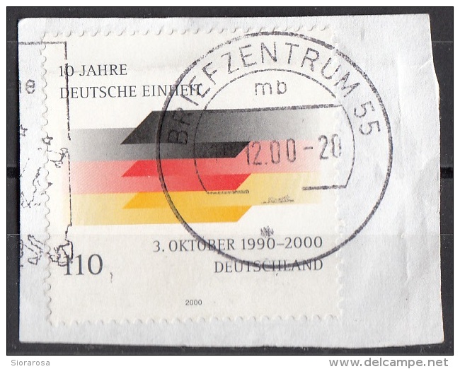 2102 Germania 2000 Riunificazione Germany Deutschland Su Frammento On Paper - Altri & Non Classificati