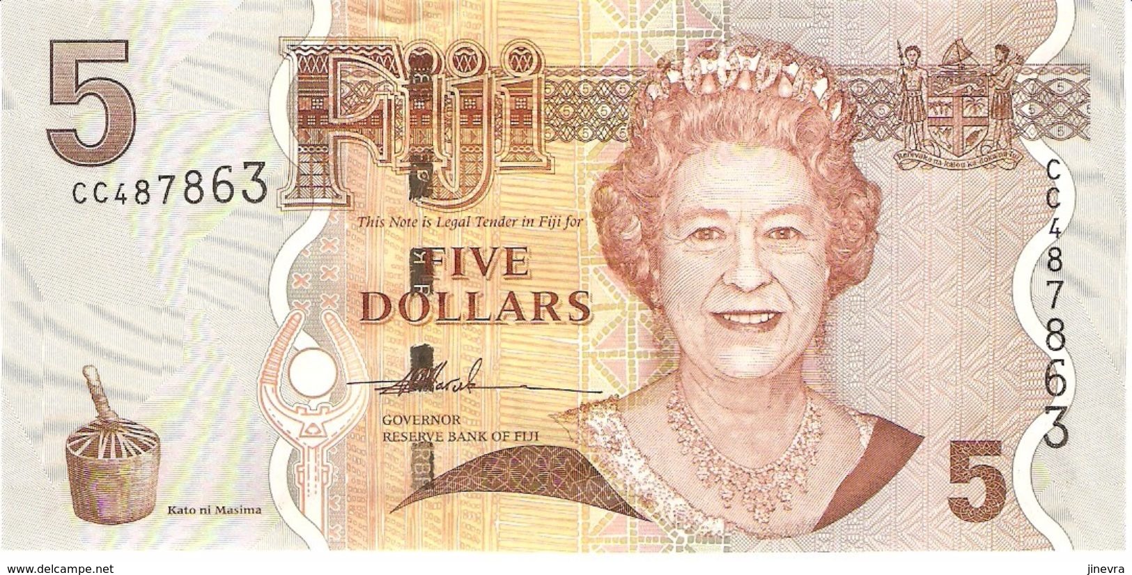 FIJI 5 DOLLARS 2007 PICK 110a UNC - Fidji