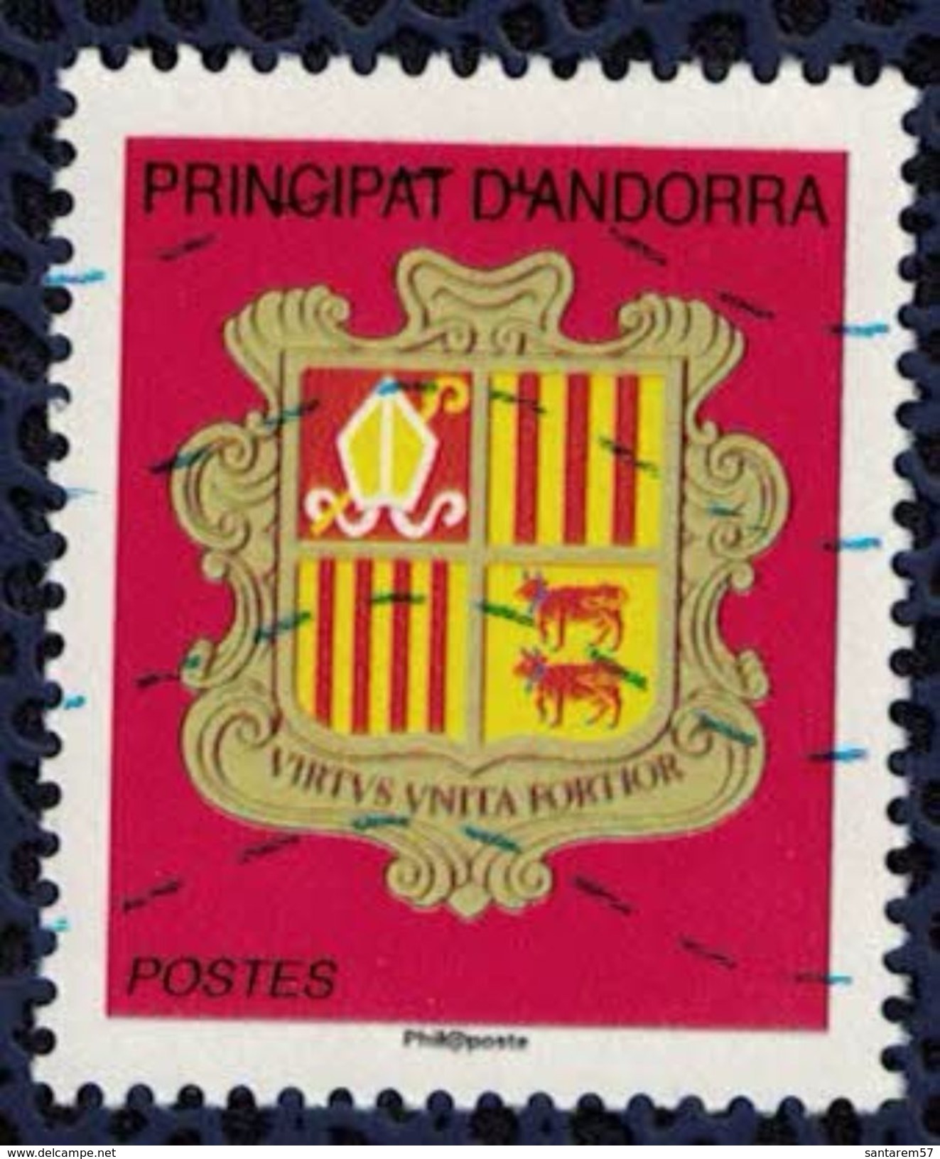 Andorre 2010 Oblitéré Used Blason Rouge Coat Of Arms Y&T AD-FR 701 - Gebruikt