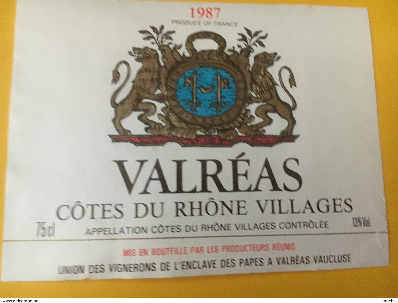 4817 - Valréas 1987 Côtes Du Rhône Villages - Côtes Du Rhône