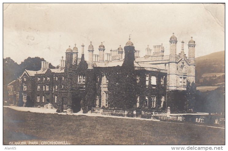 Crickhowell Area, Powys Wales UK, Glanusk Park, Baron Glanusk Estate House, C1900s Vintage Real Photo Postcard - Autres & Non Classés