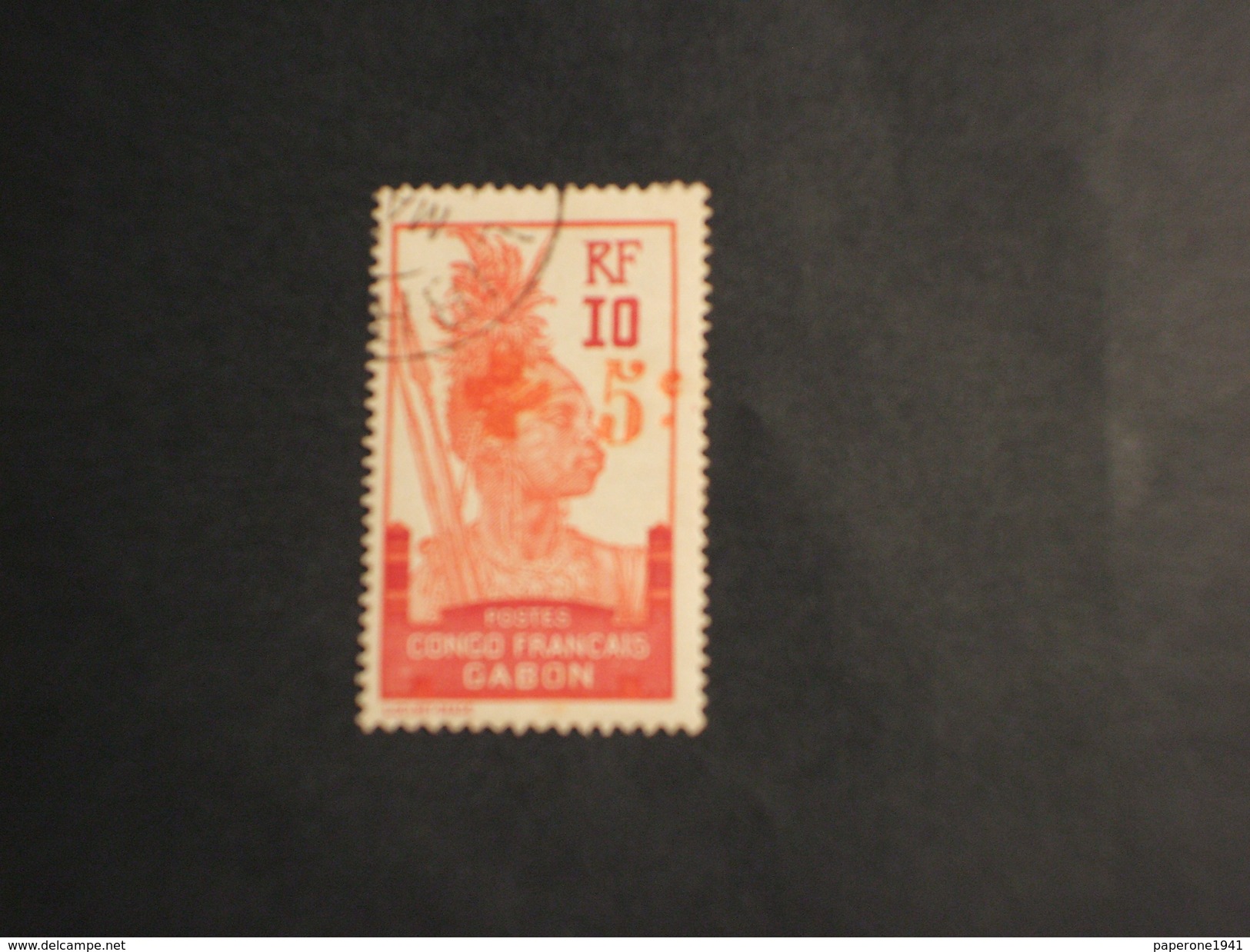 GABON - 1915/7 CROCE ROSSA  5su10. - TIMBRATO/USED - Usati