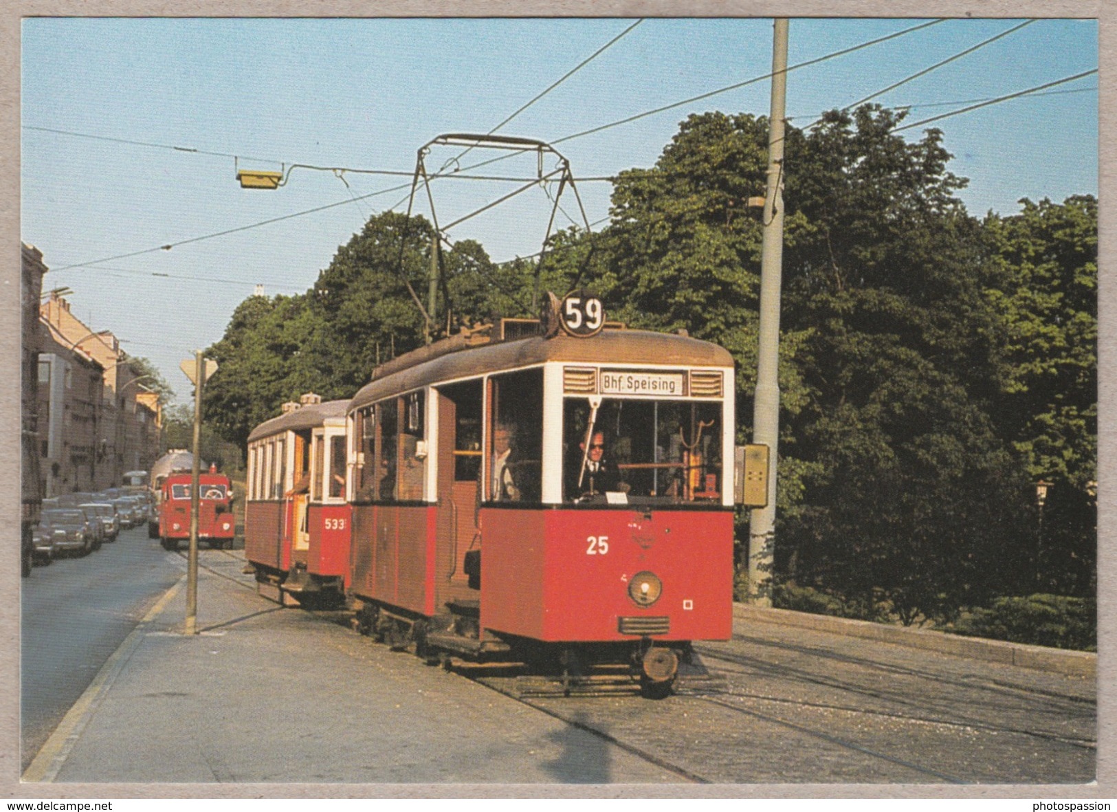 Wiener Stadtwerke-Verkehrsbetriebe - Triebwagen Typ A Und Beiwagen Type M3 - Linie 59 Wien 14, Handikape / Kennedy Brück - Tramways