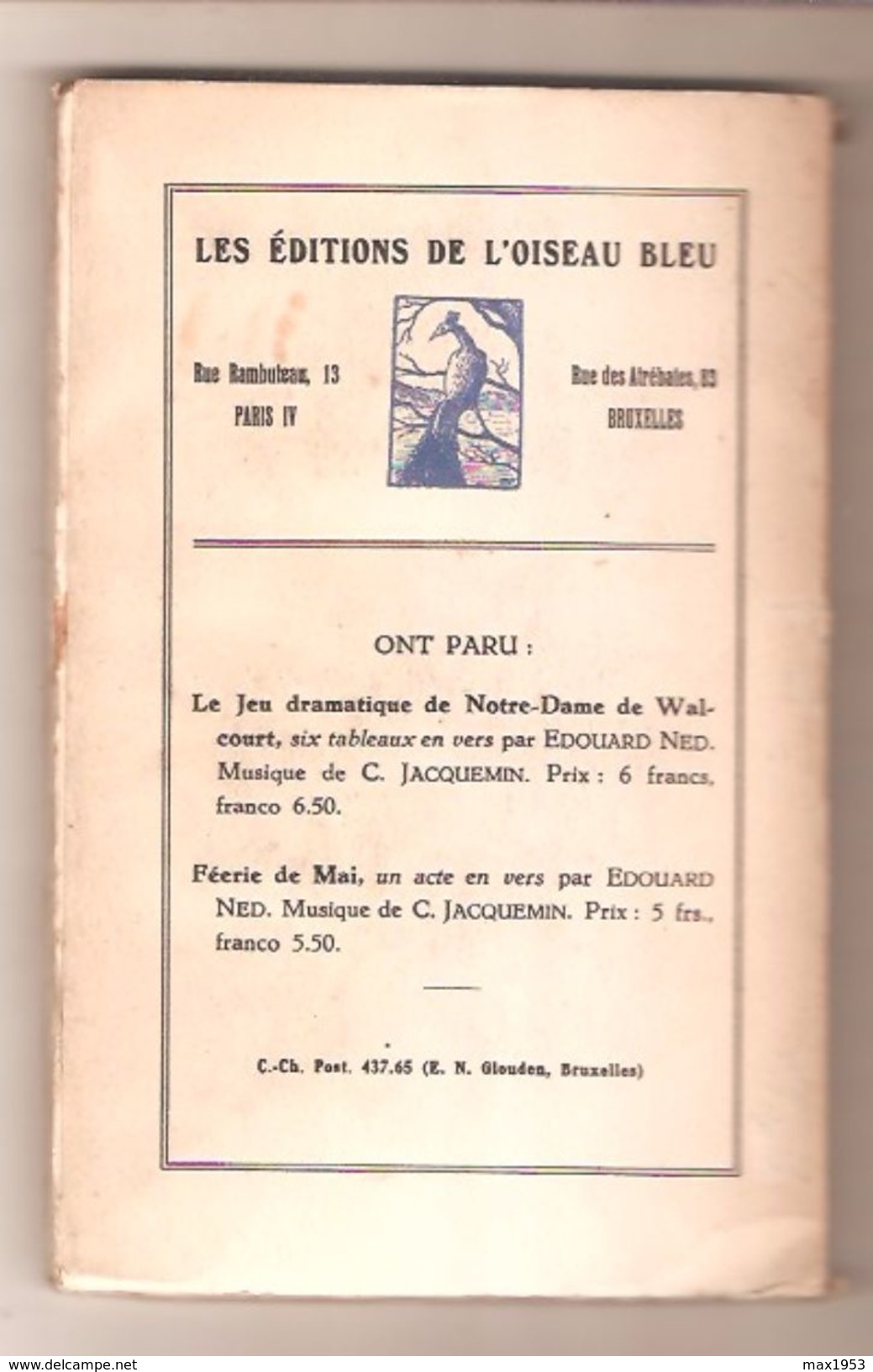 IDE D'ARDENNE Par C. De Vaulx De Champion - Editions De L'Oiseau Bleu, Bruxelles, 1936 - Belgium