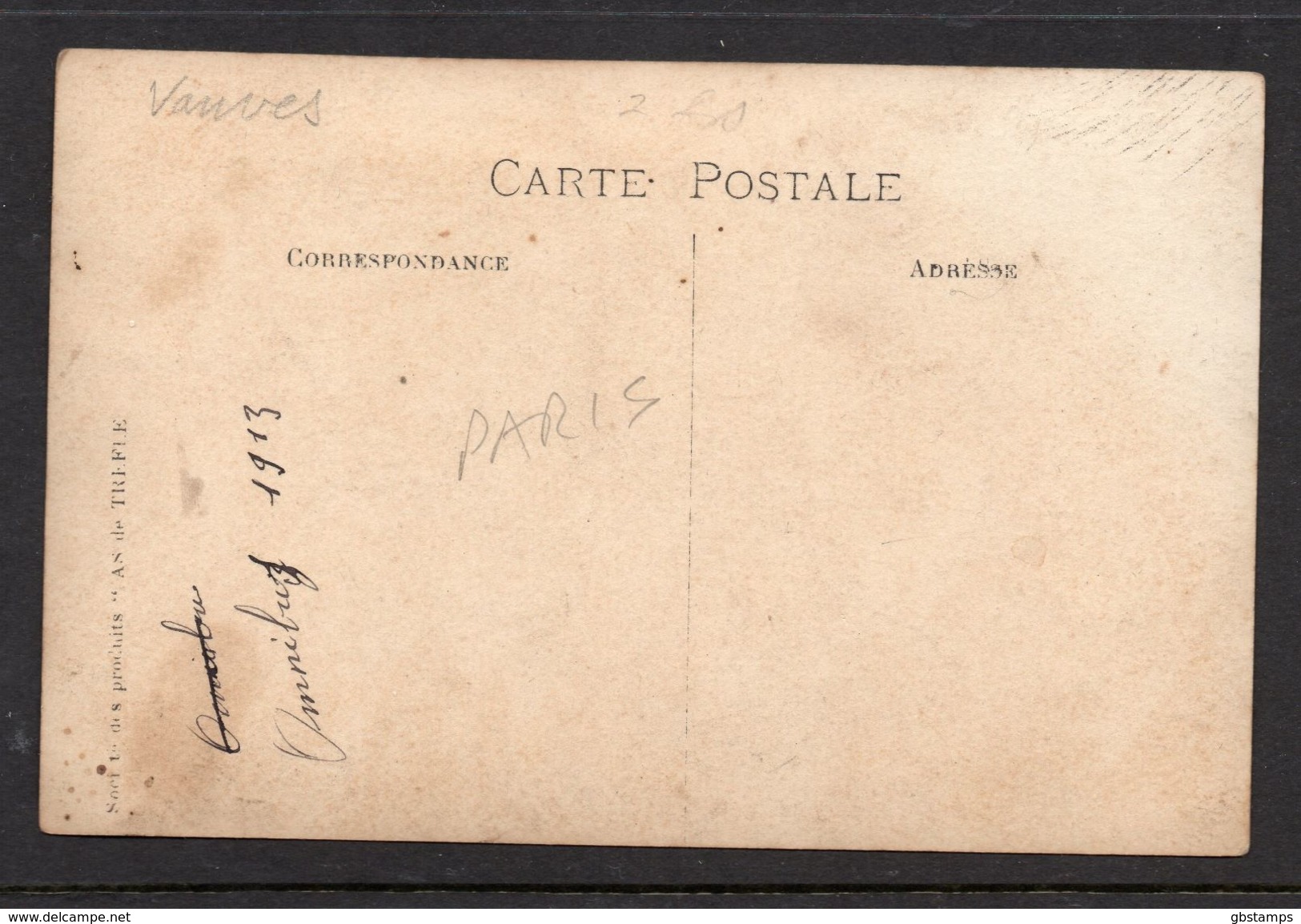 Unposted Card Showing Paris Omnibus/Tram/Railway Workers In 1913 See Scans - Other & Unclassified