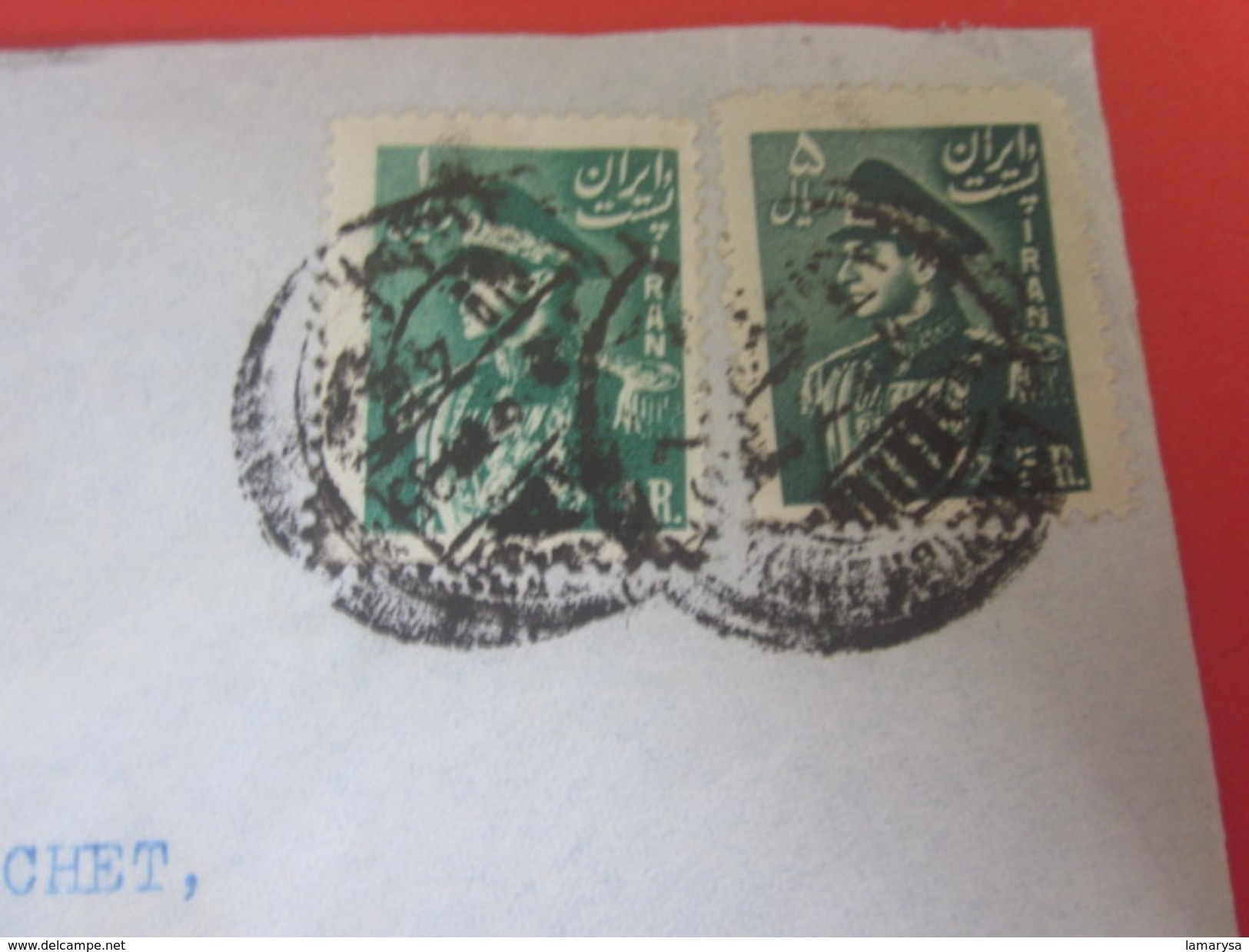 Asie Téhéran Iran-Letter-Lettre-Stamp -Timbre Shah By Air Mail Par Avion Via Aéra-Arménia Frankfurt Main  Allemagne - Irán