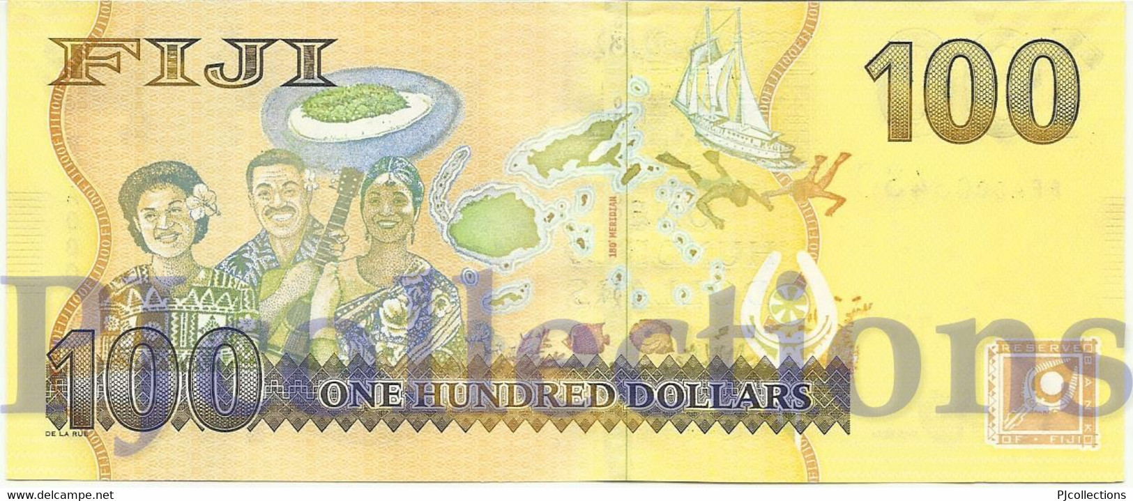 FIJI 100 DOLLARS 2013 PICK 119a UNC LOW & GOOD SERIAL NUMBER "FFA0003433" - Figi