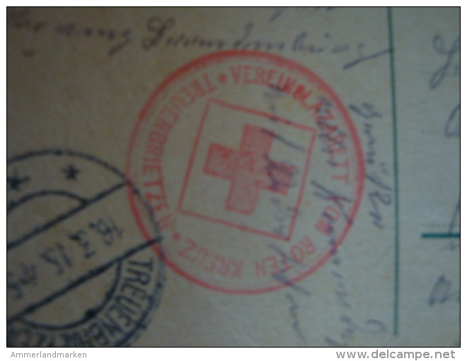 Feldpostkarte 1. WK, Mit Rotes Kreuz Stempel "Treuenbrietzen Vereinslazarett Vom RotenKreuz" Gelaufen 1915 - Briefe U. Dokumente