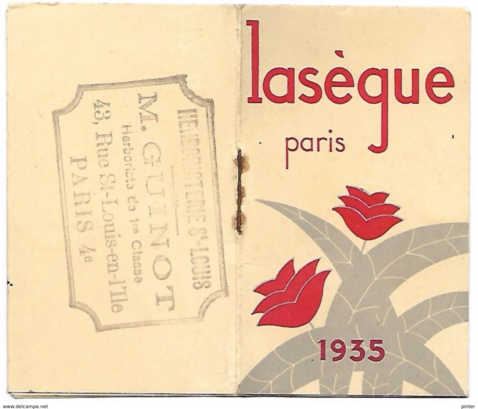CALENDRIER 1935 - Format 5 X 8.5 Cm Fermé - LASEGUE Paris - Petit Format : 1921-40