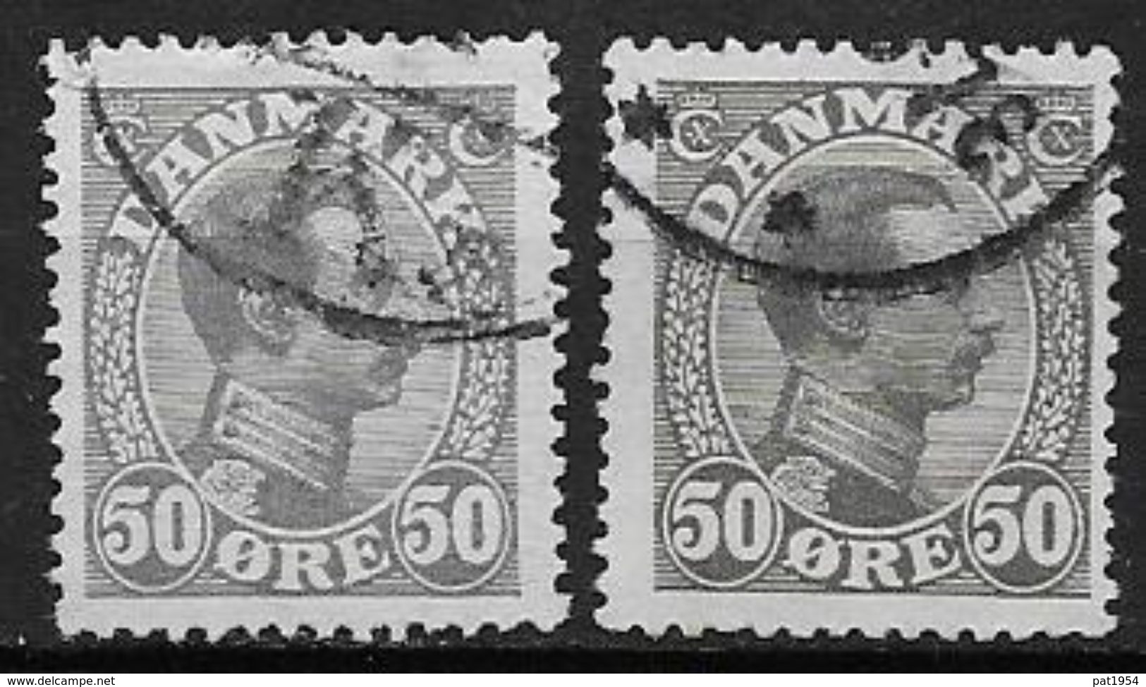 Danemark 1921 N° 145 Et 145a Oblitérés Gris Et Gris Olive - Usati