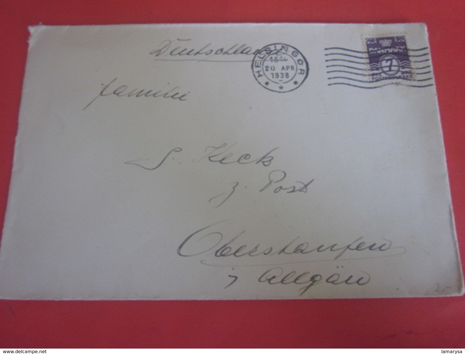 Helsinki Helsingor Danmark Danemark -1938 (Christian X) Lettre/Document Letter Stamp-By Air Mail Par Avion -Deutschland - Brieven En Documenten