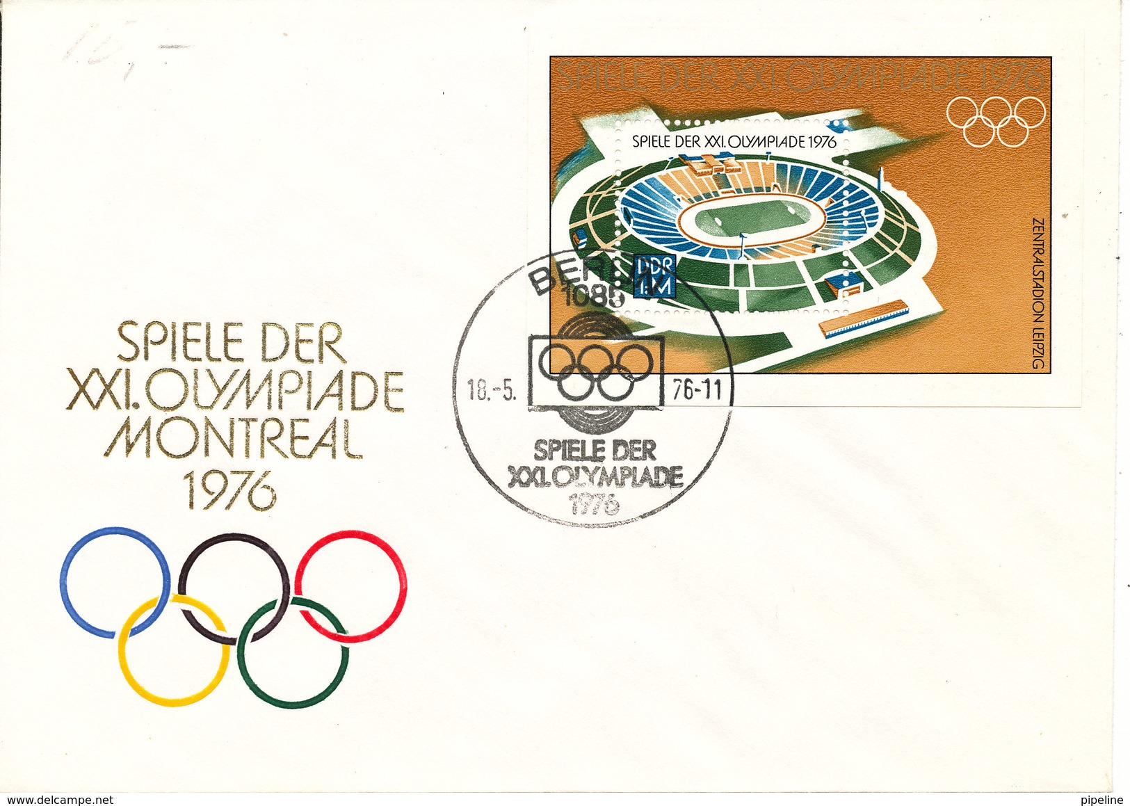 Germany DDR FDC 18-5-1976 Olympic Games Montreal Minisheet With Cachet - Autres & Non Classés