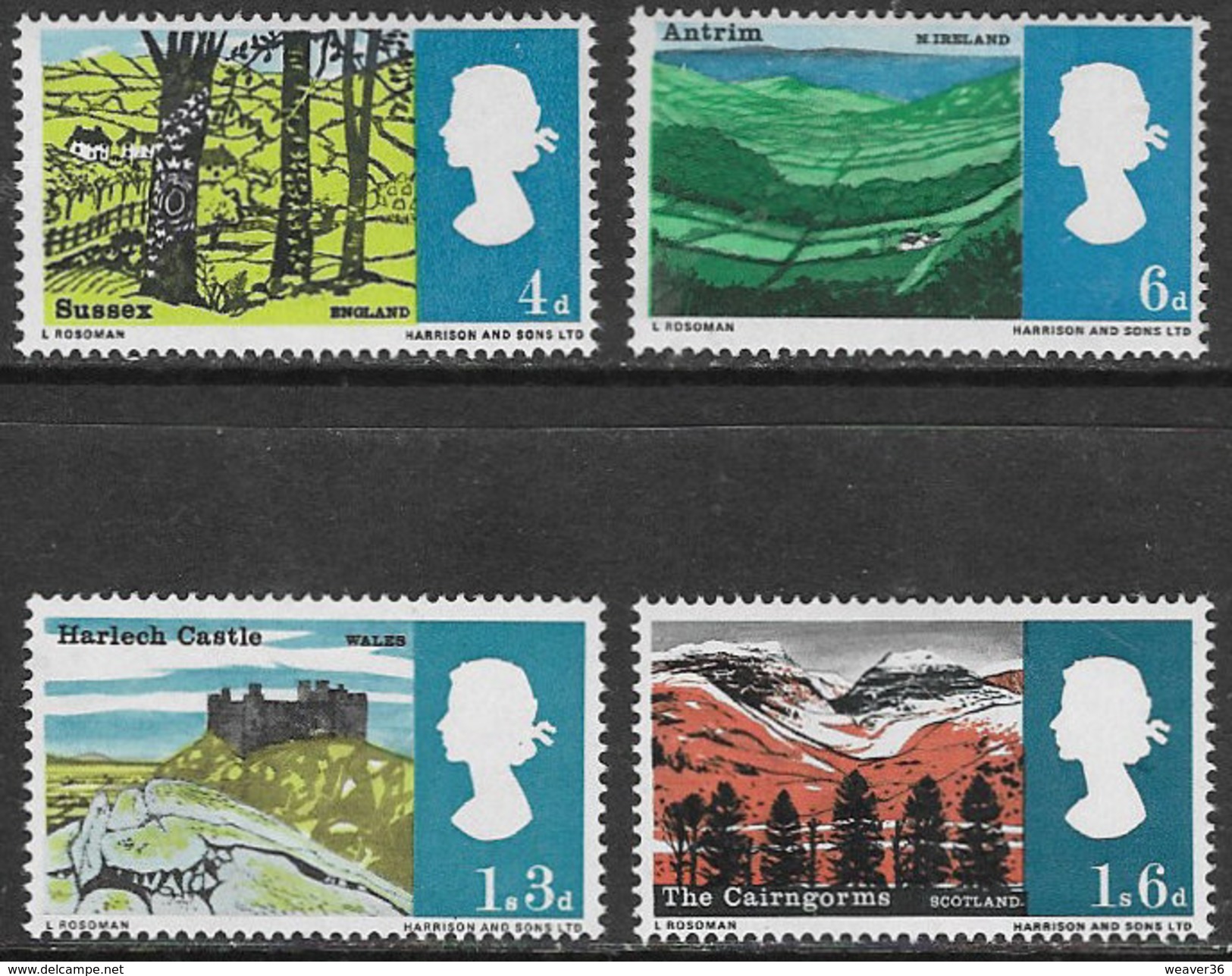 GB SG689-692 1966 Landscapes Set Ordinary Unmounted Mint [2/0936/25D] - Unused Stamps