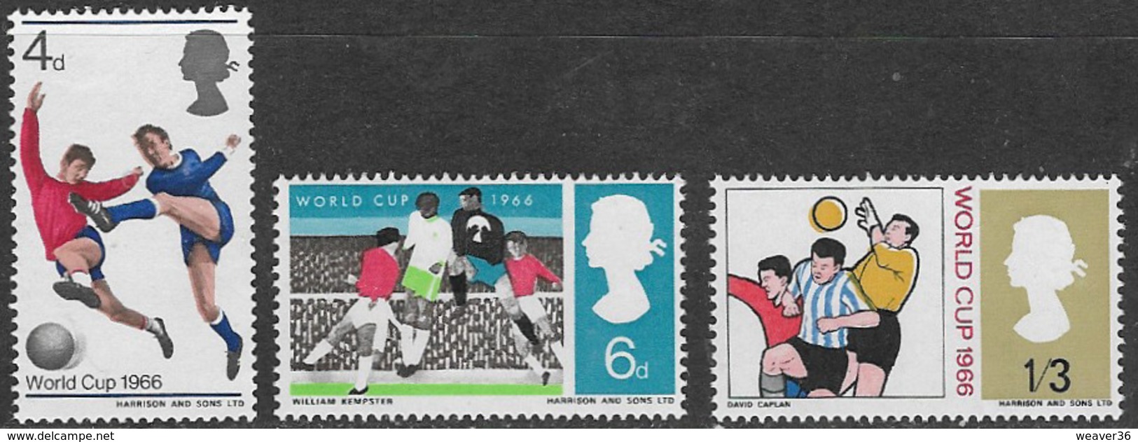 GB SG693-695 1966 World Cup Ord Set Unmounted Mint [2/0938/25D] - Unused Stamps