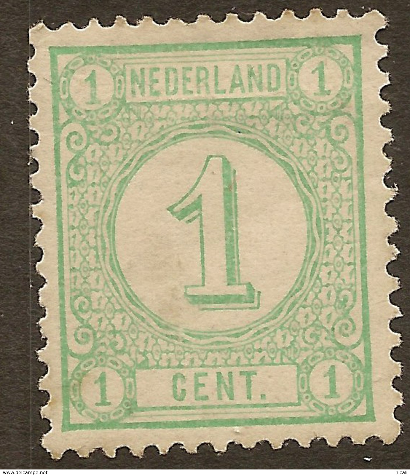 NETHERLANDS 1876 1c Blue-green SG 140 HM #AAL21 - Nuevos