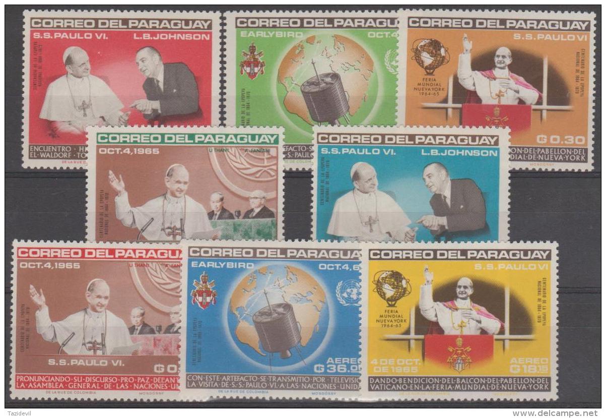 PARAGUAY - 1965 Pope Paul In Space!!!! Scott 903-910. MNH ** - Paraguay