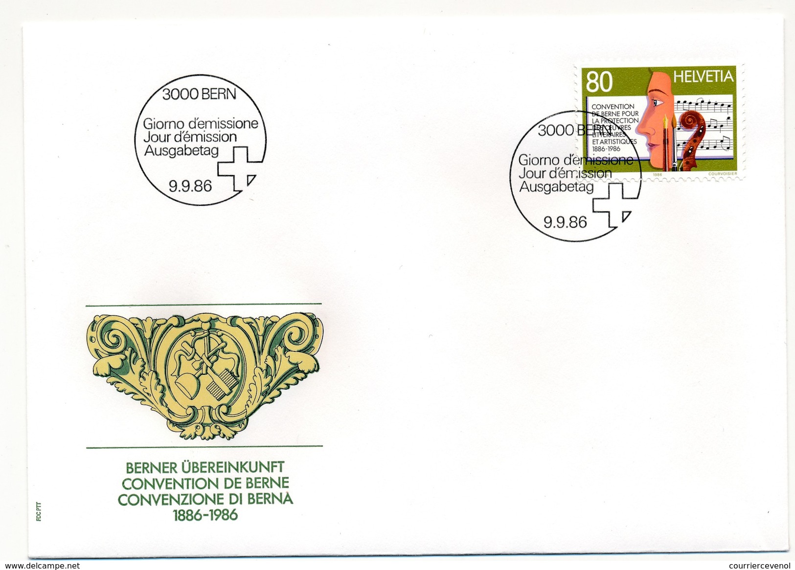 SUISSE - 5 Enveloppes FDC - Timbres Spéciaux 1986 : Croix Rouge, Secours Suisse, Année Paix  - Bern - 9/09/1986 - FDC