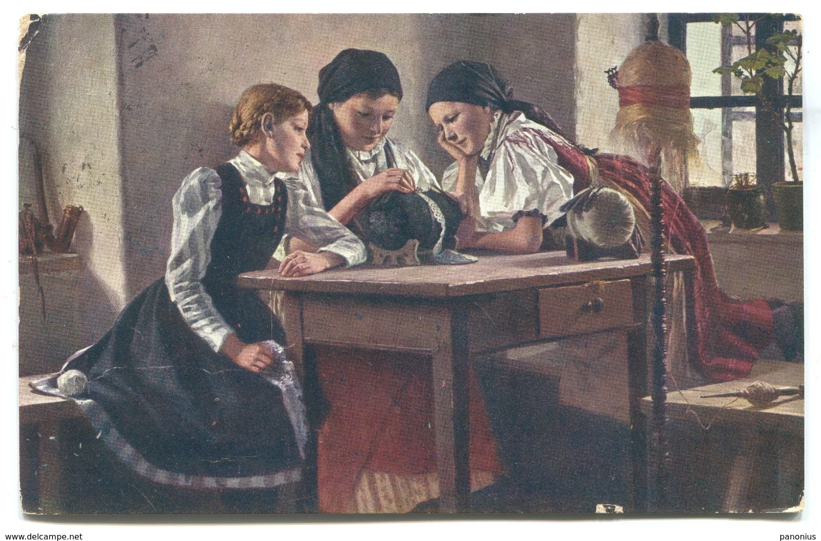 SPILLAR Painter -  FOLK COSTUME, ETHNO, GIRLS, 1915. - Europa