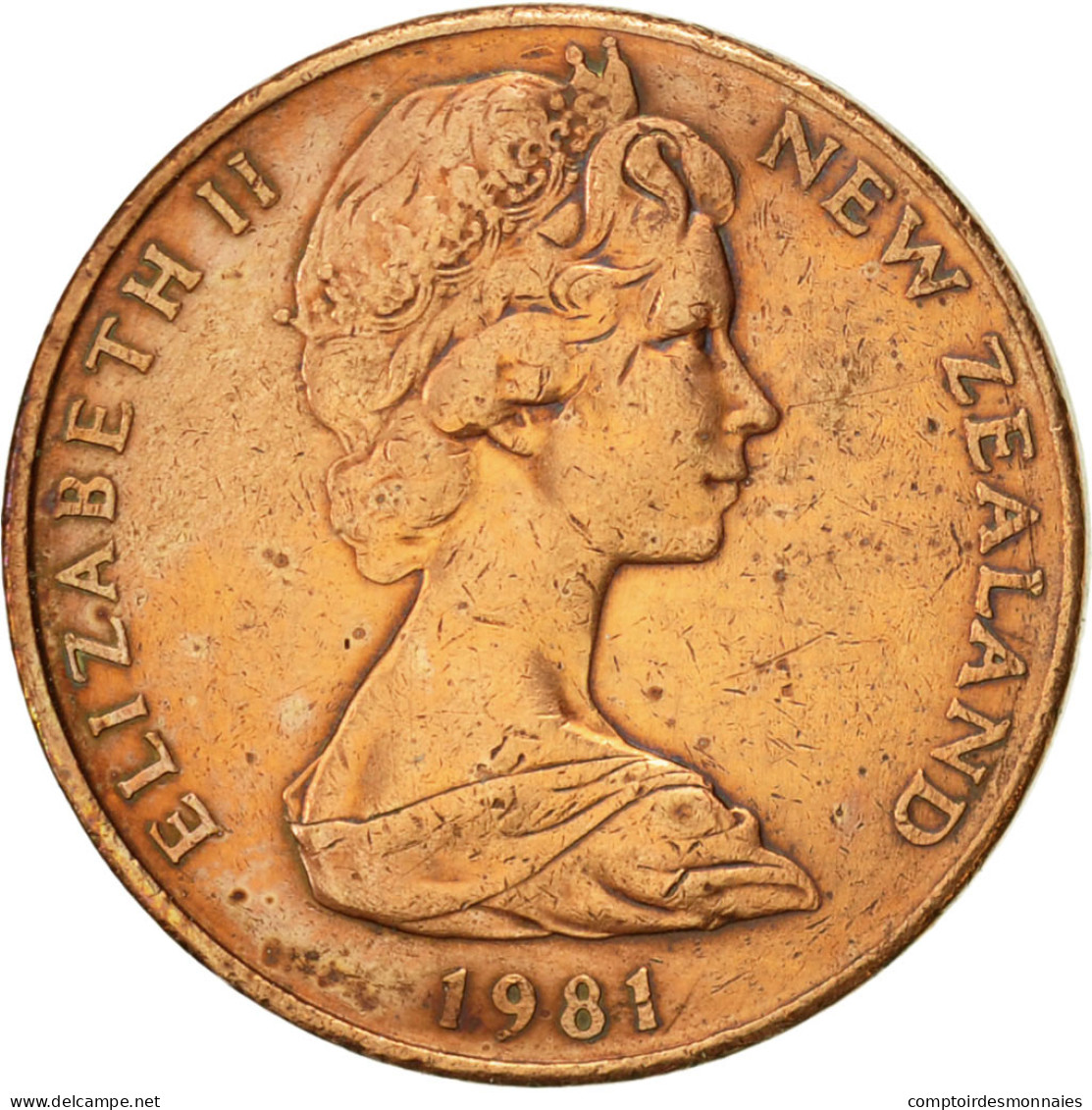 Monnaie, Nouvelle-Zélande, Elizabeth II, 2 Cents, 1981, TTB+, Bronze, KM:32.1 - Nueva Zelanda