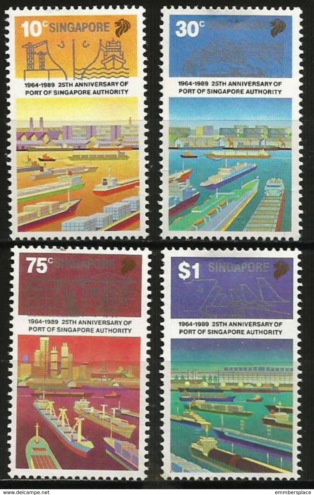 Singapore - 1989 Port Authority Anniversary Set Of 4 MNH **   Sc 537-40 - Singapore (1959-...)