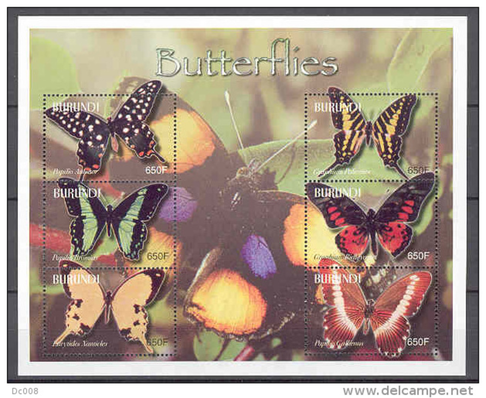 Burundi COB BL144 Vlinders-Papillons-Butterflys 2004 MNH - Ongebruikt