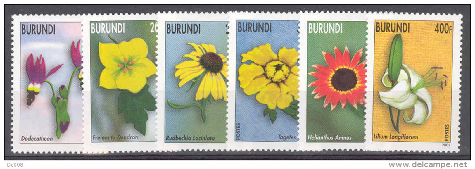 Burundi COB 1109/14 Flowers-Bloemen-Fleurs 2002 MNH - Ongebruikt