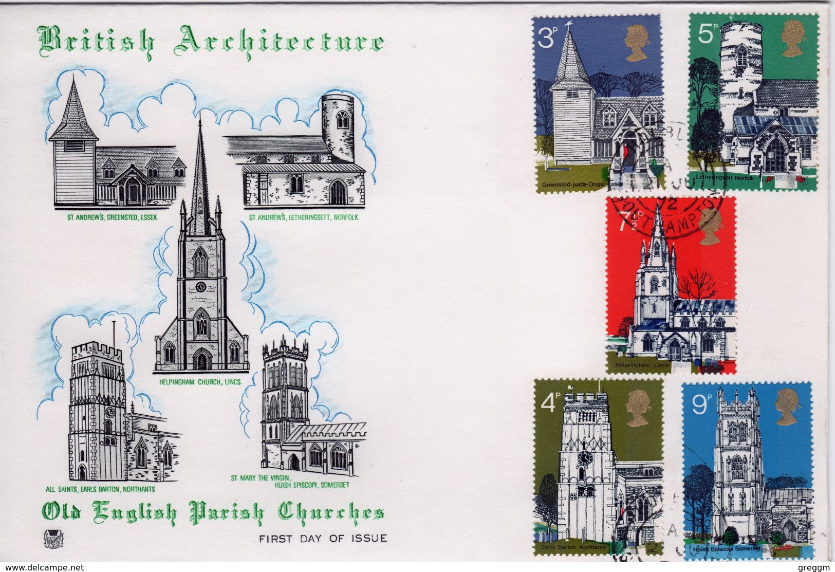 &#x200B;GB First Day Cover To Celebrate British Architecture 1972. - 1971-1980 Decimal Issues