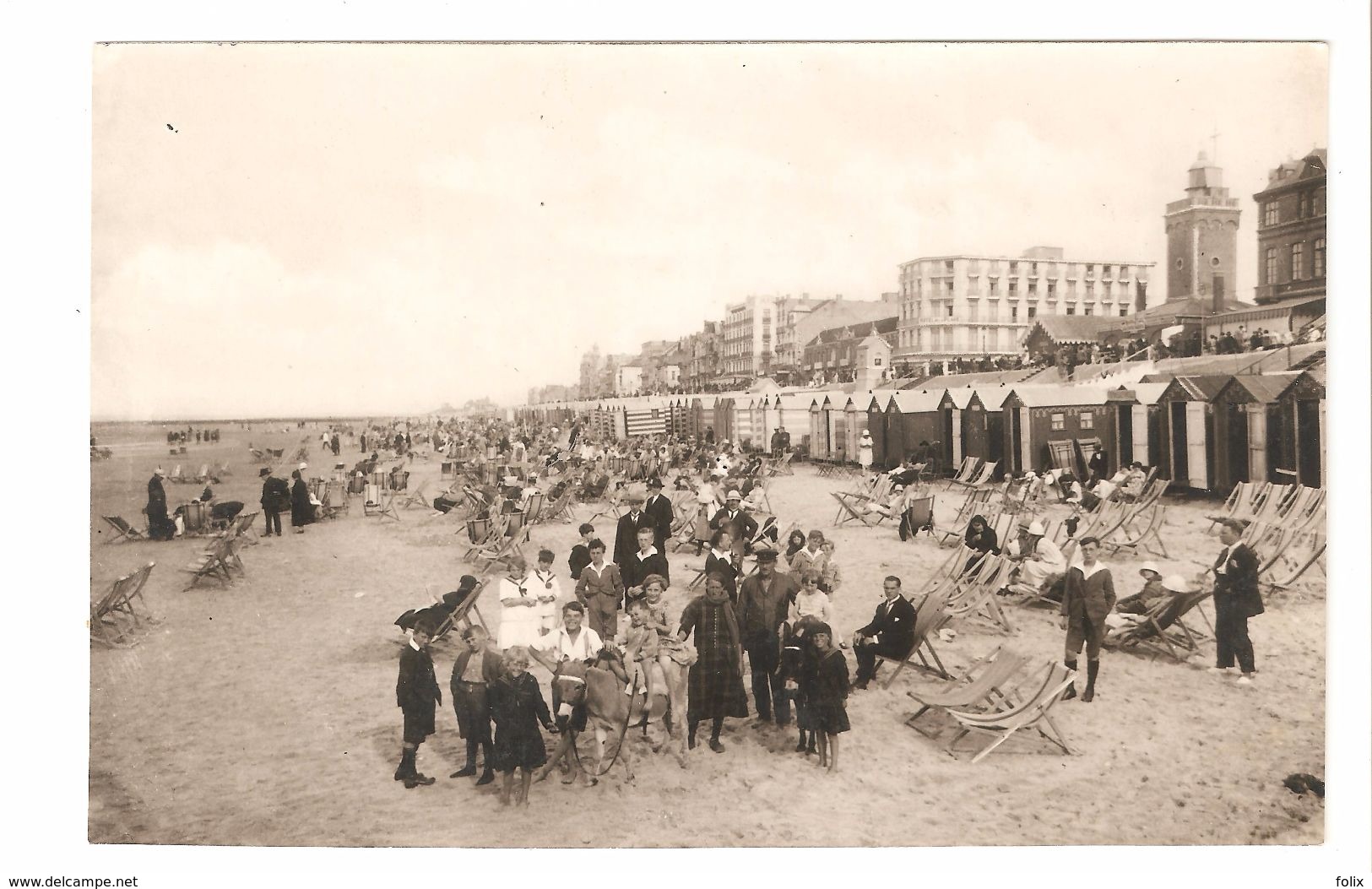 Knokke / Knocke - Oude Foto Postkaartformaat Dun Papier - Strand Tafereel - Zeer Geanimeerd - Knokke