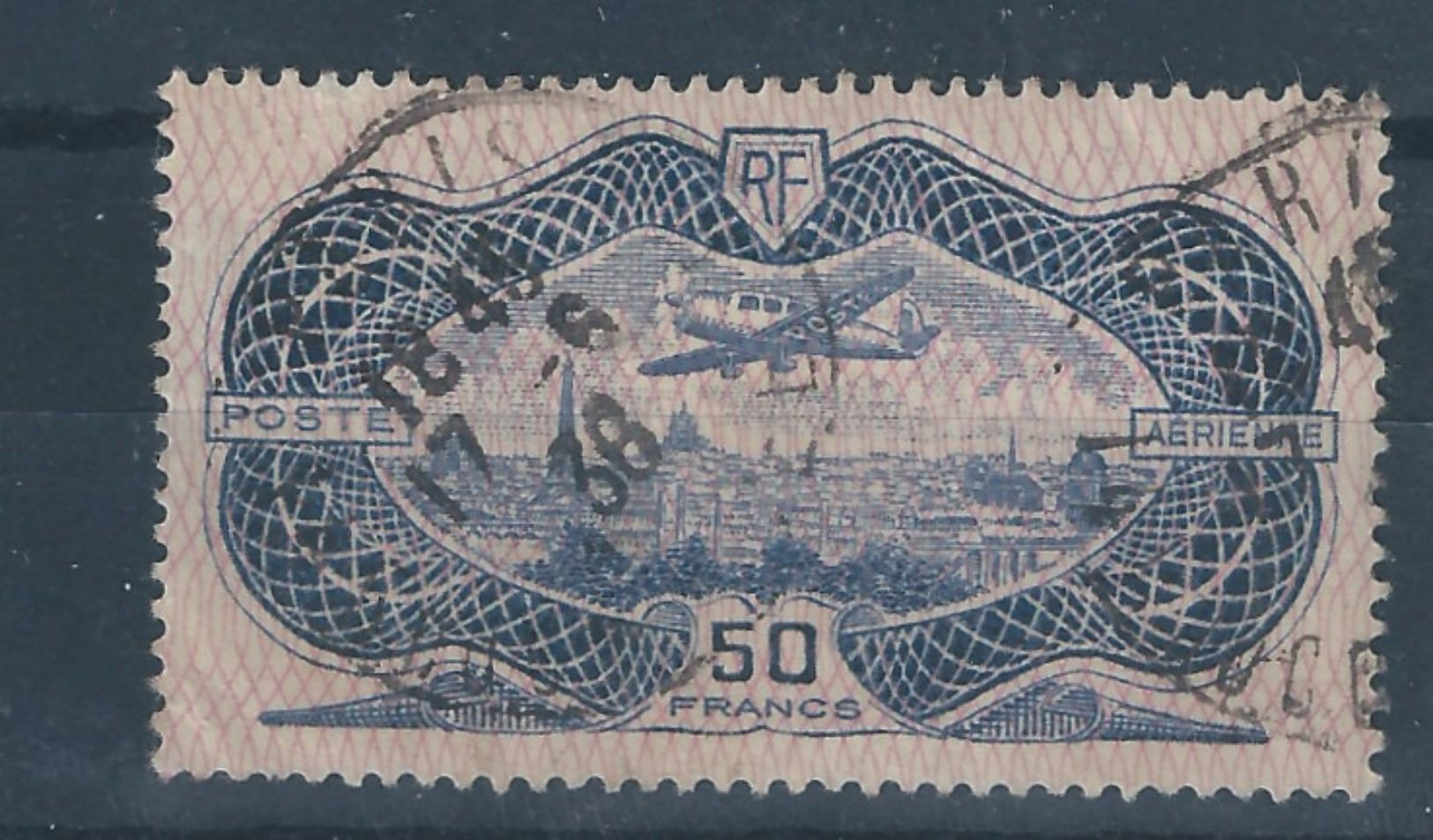 FRANCE 1936 50 Fr Blue Air Banknote Issue Fine Used SG541 Cat £475 - Used Stamps