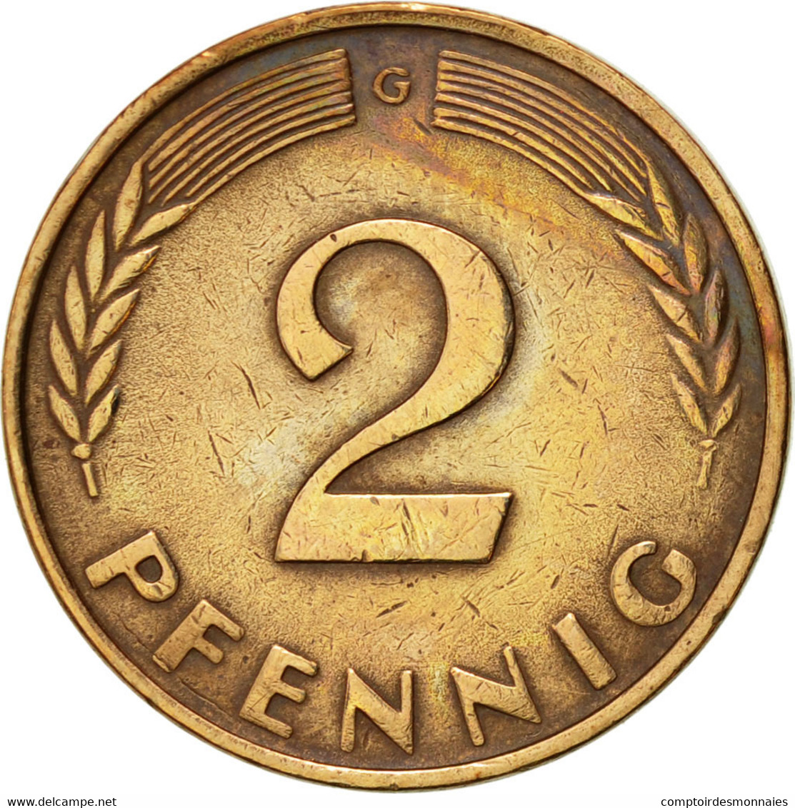 Monnaie, République Fédérale Allemande, 2 Pfennig, 1962, Karlsruhe, SUP - 2 Pfennig