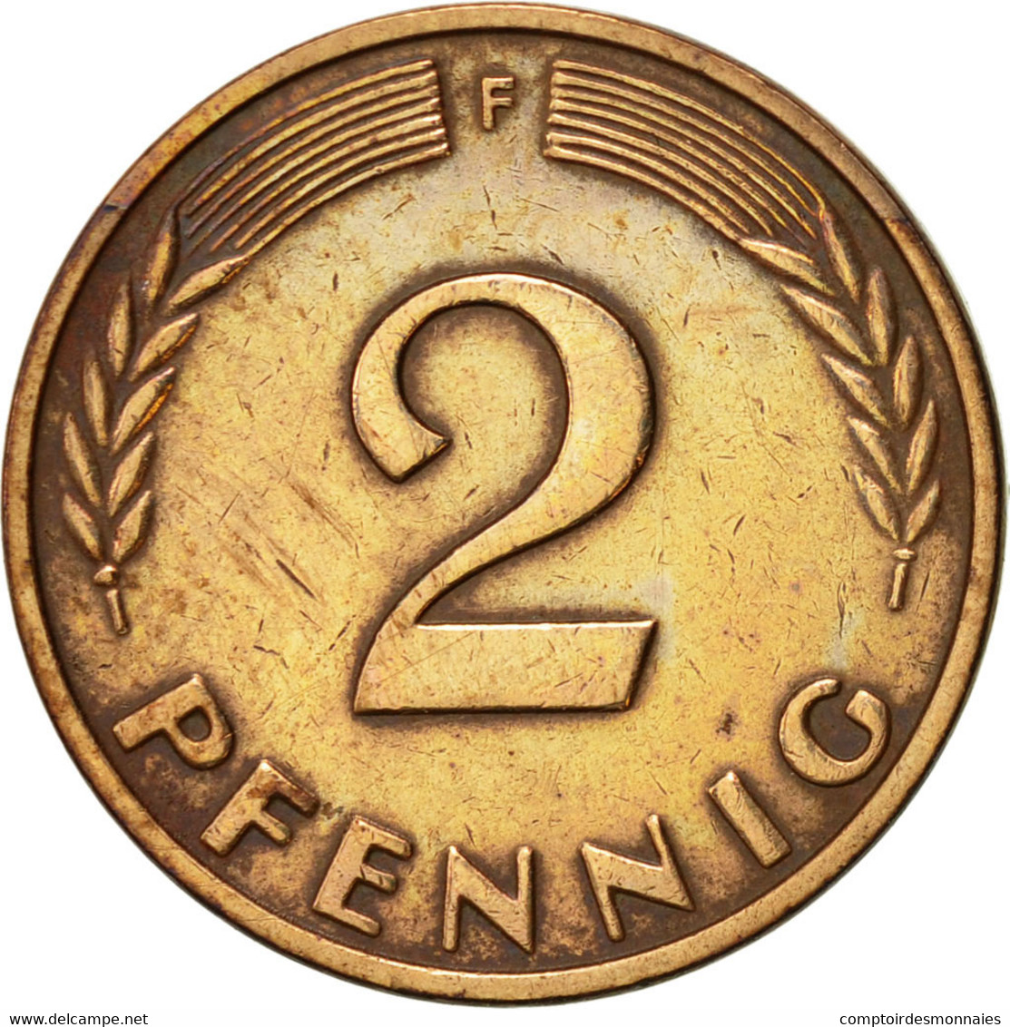 Monnaie, République Fédérale Allemande, 2 Pfennig, 1961, Stuttgart, SUP - 2 Pfennig