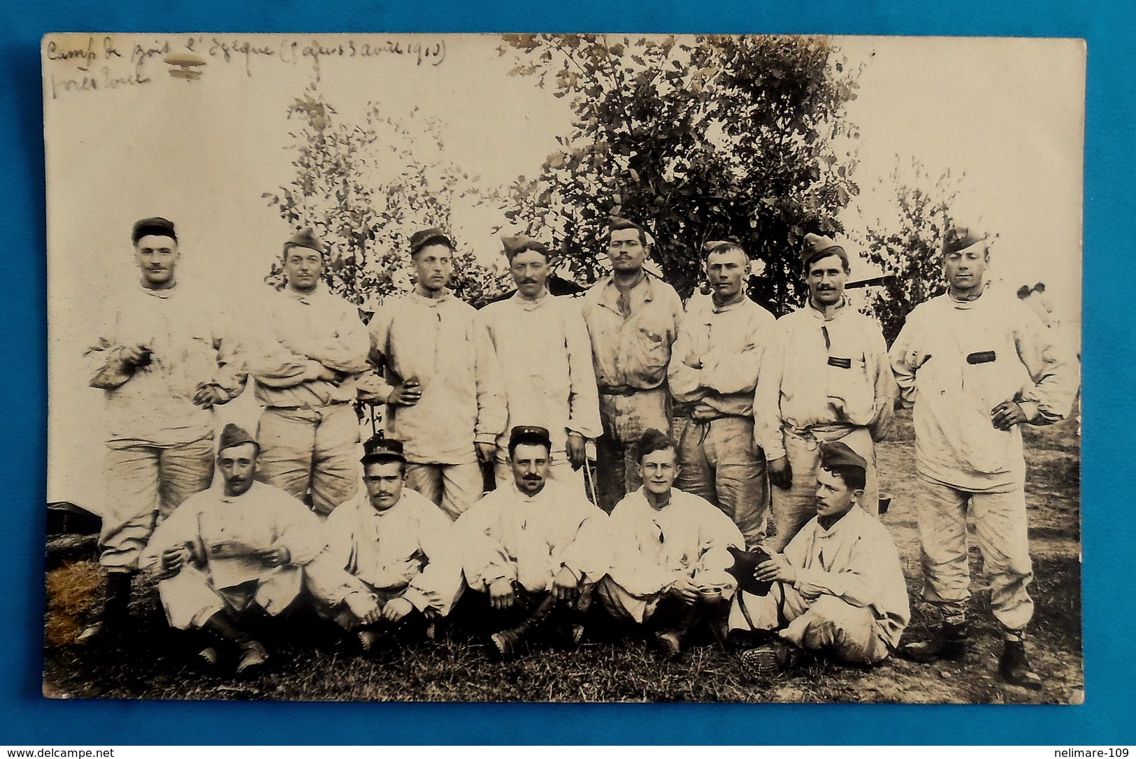 Cpa CARTE-PHOTO MILITARIA GROUPE MILITAIRES Au CAMP DE BOIS L'EVEQUE Près De TOUL - 1910 - - Toul