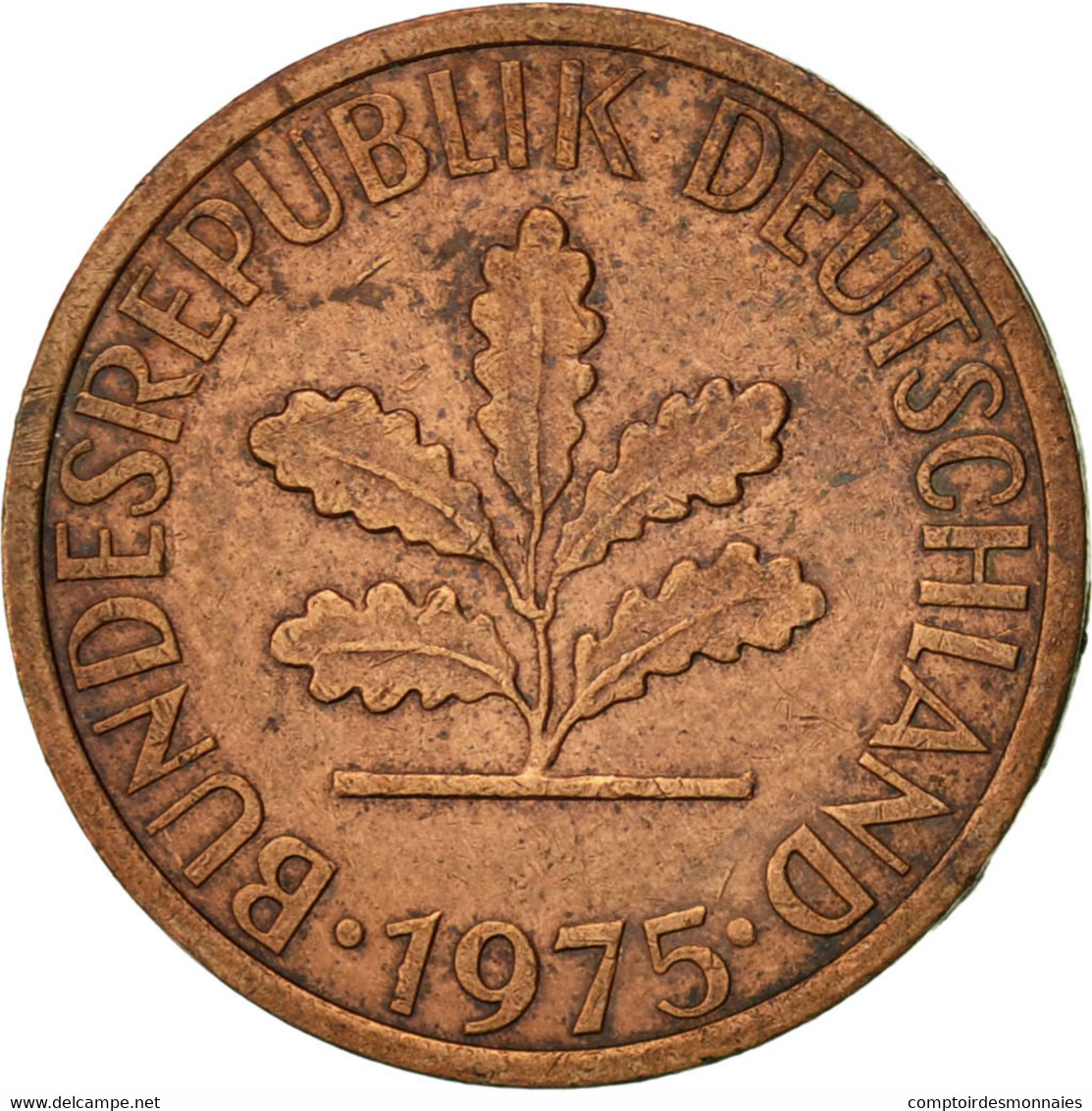 Monnaie, République Fédérale Allemande, Pfennig, 1975, Hambourg, TTB, Copper - 1 Pfennig