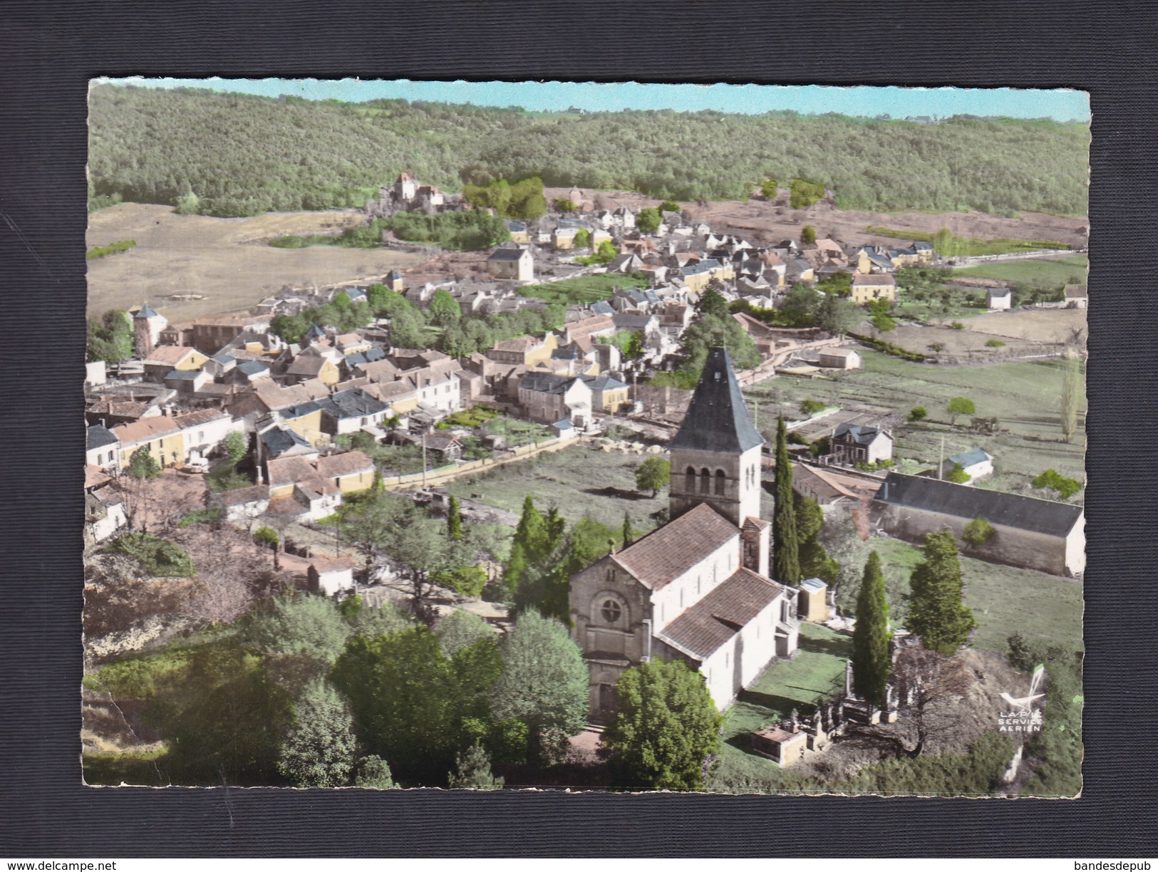 CPSM En Avion Au-dessus De CAZALS (46) Notre Dame De Cazals Et Vue Generale Aerienne LAPIE 1 - Cazals