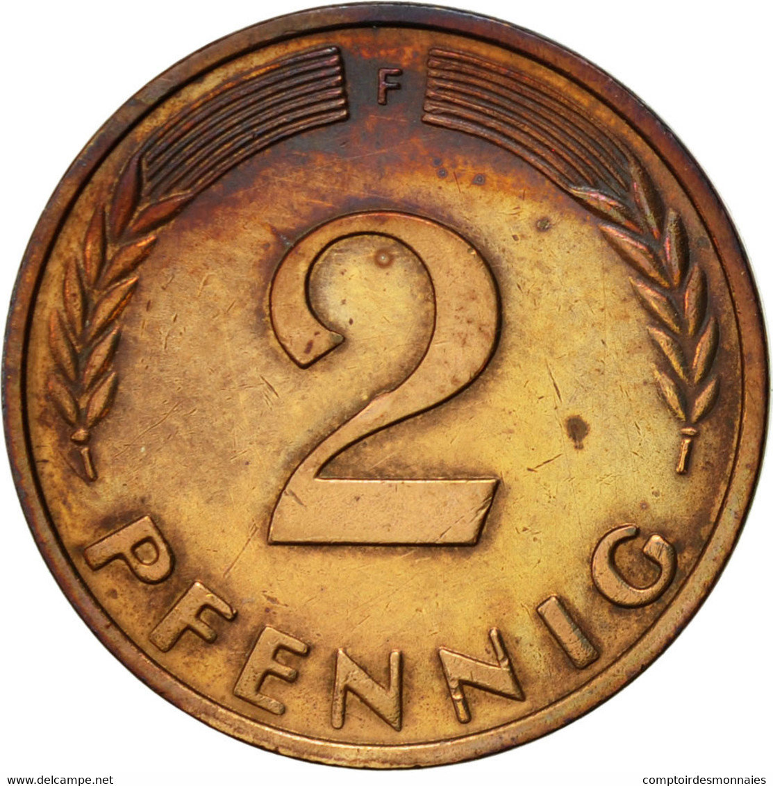 Monnaie, République Fédérale Allemande, 2 Pfennig, 1966, Stuttgart, TTB - 2 Pfennig