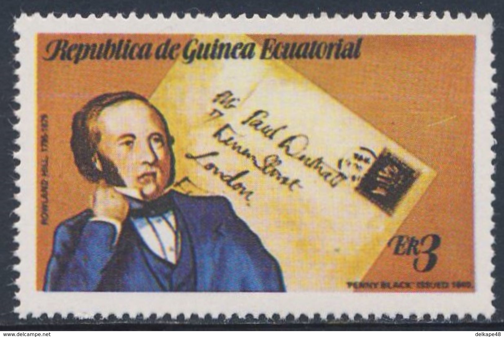 Equatorial Guinea / Guinee Equatorial 1979 Mi 1453 ** Penny Black Issued (1840) - Sir Rowland Hill - Post