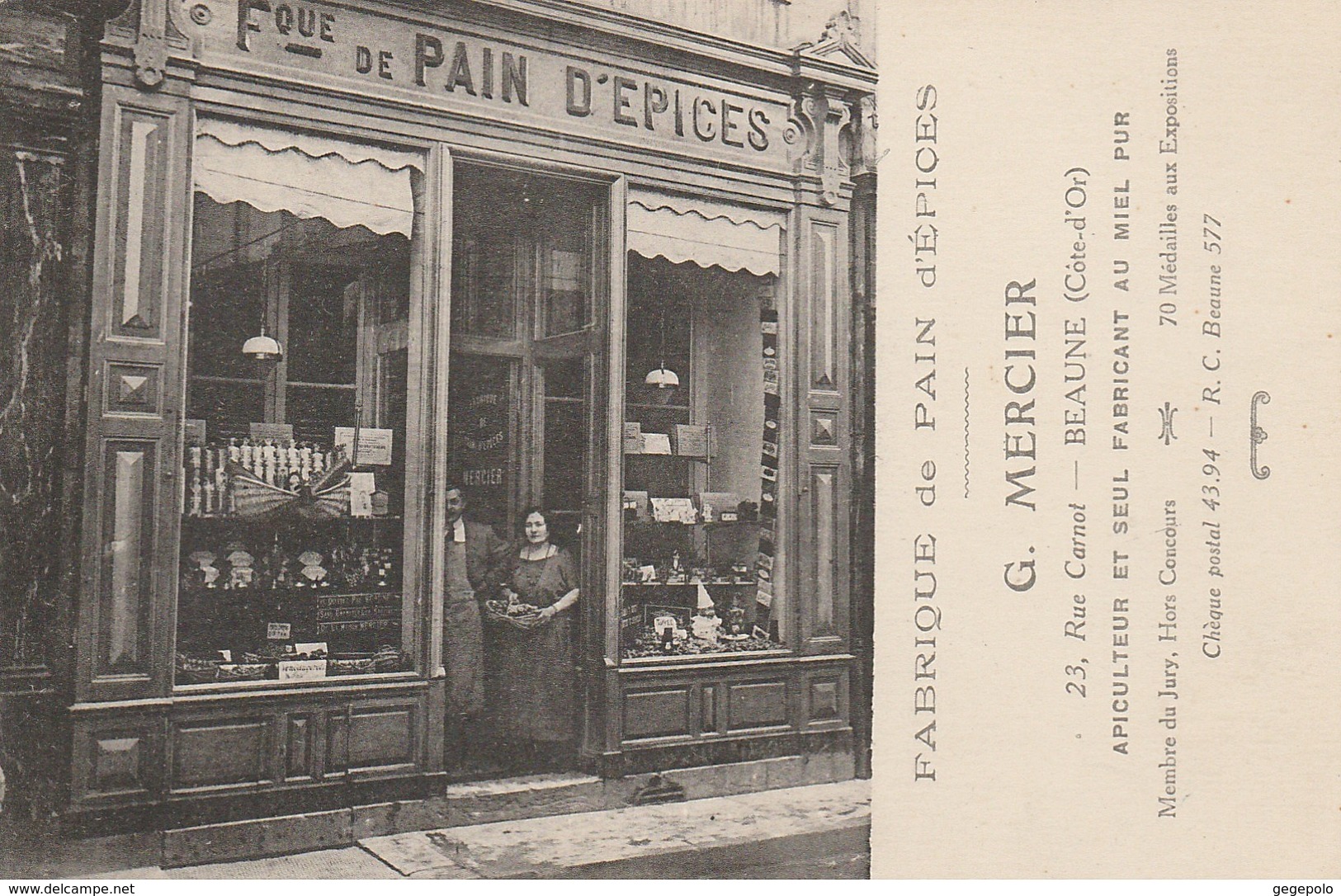 BEAUNE - Fabrique De Pains D'épices - G. MERCIER , 23 Rue Carnot - Beaune