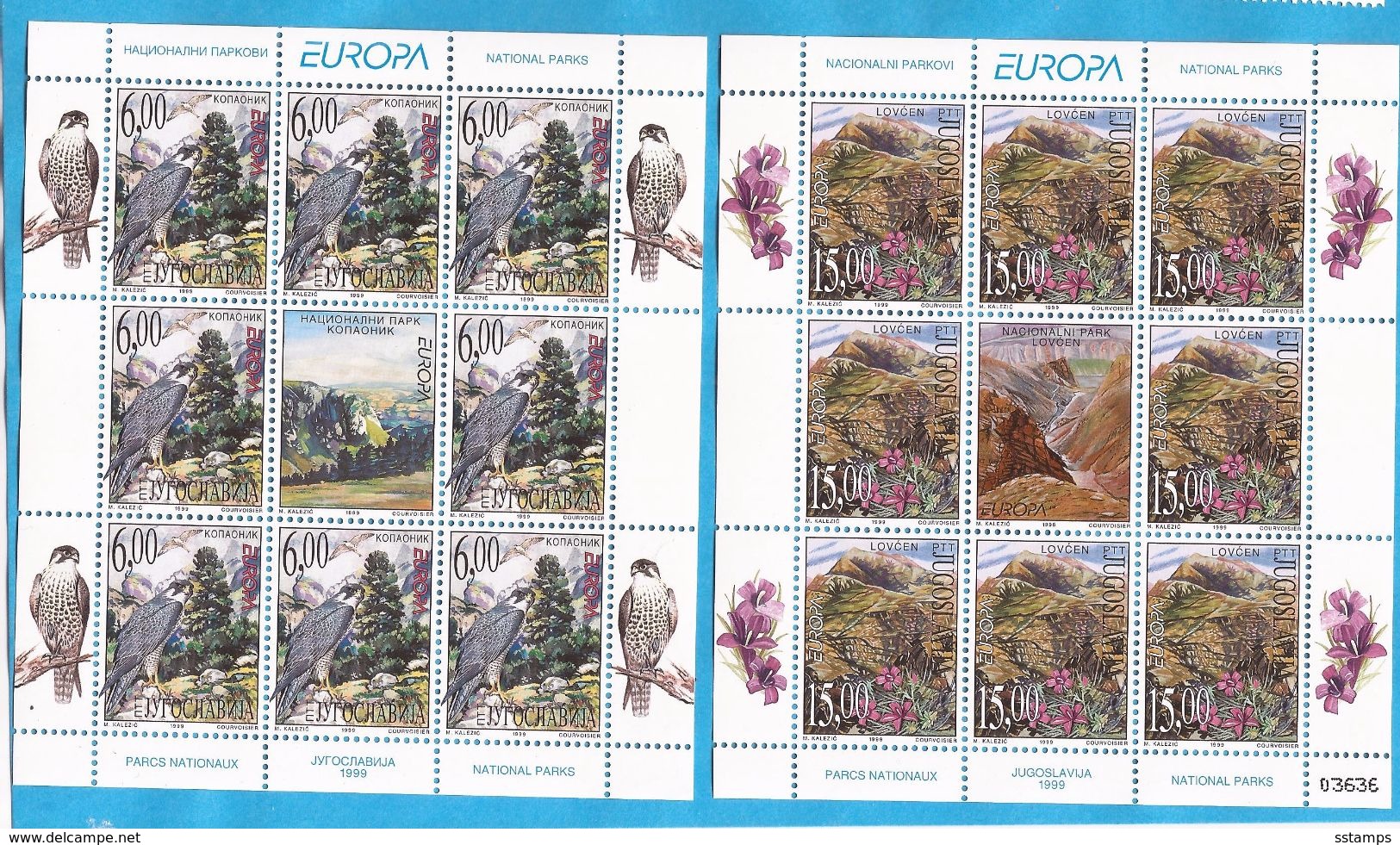 1999  2910-11 EUROPA CEPT FLORA FAUNA NATURA  JUGOSLAVIJA JUGOSLAWIEN    MNH - 1999