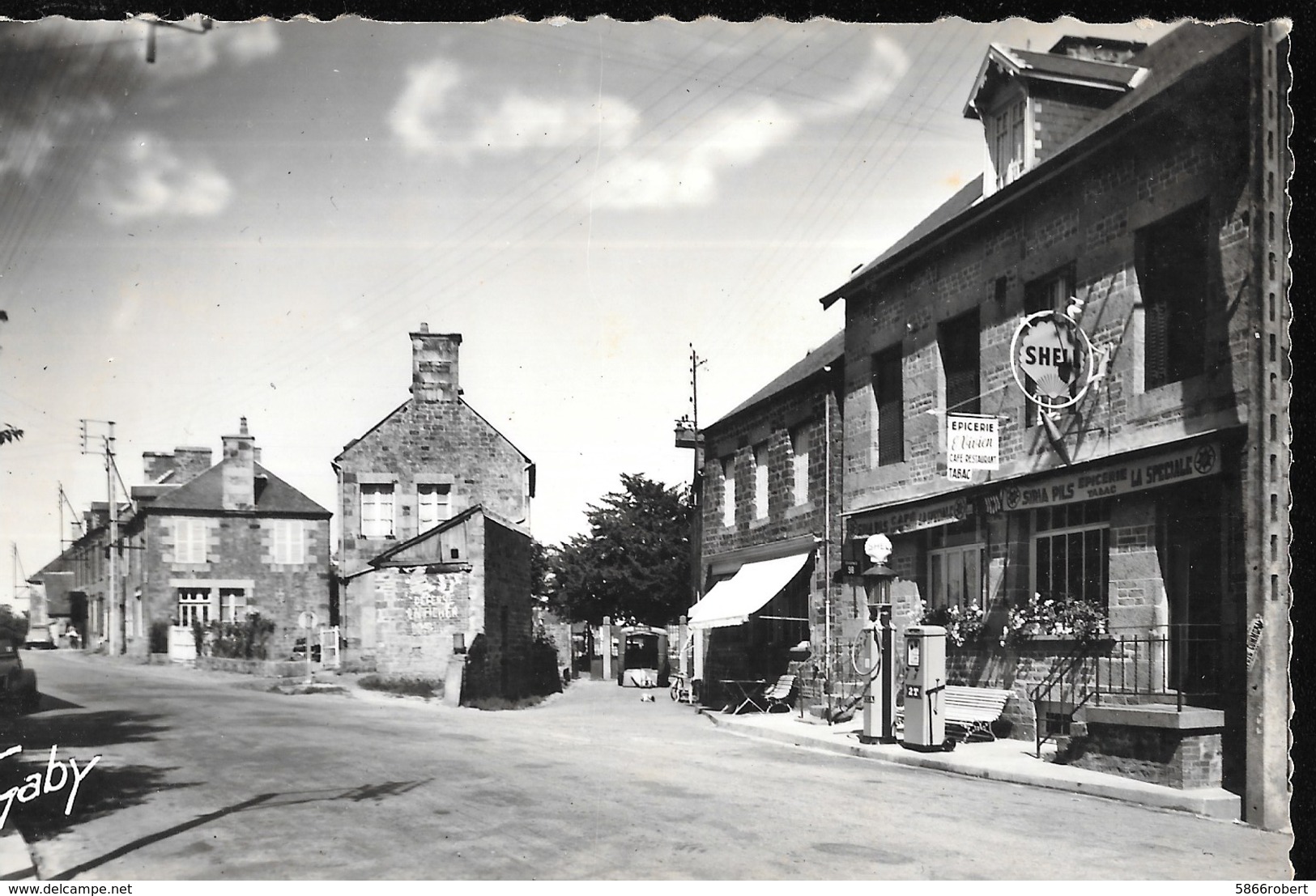 CARTE POSTALE DENTELEE 13CM/9CM  CERISY BELLE ETOILE ROUTE DE FLERS A VASSY EPICERIE TABAC ESSENCE POMPE SHELL ORNE (61) - Autres & Non Classés