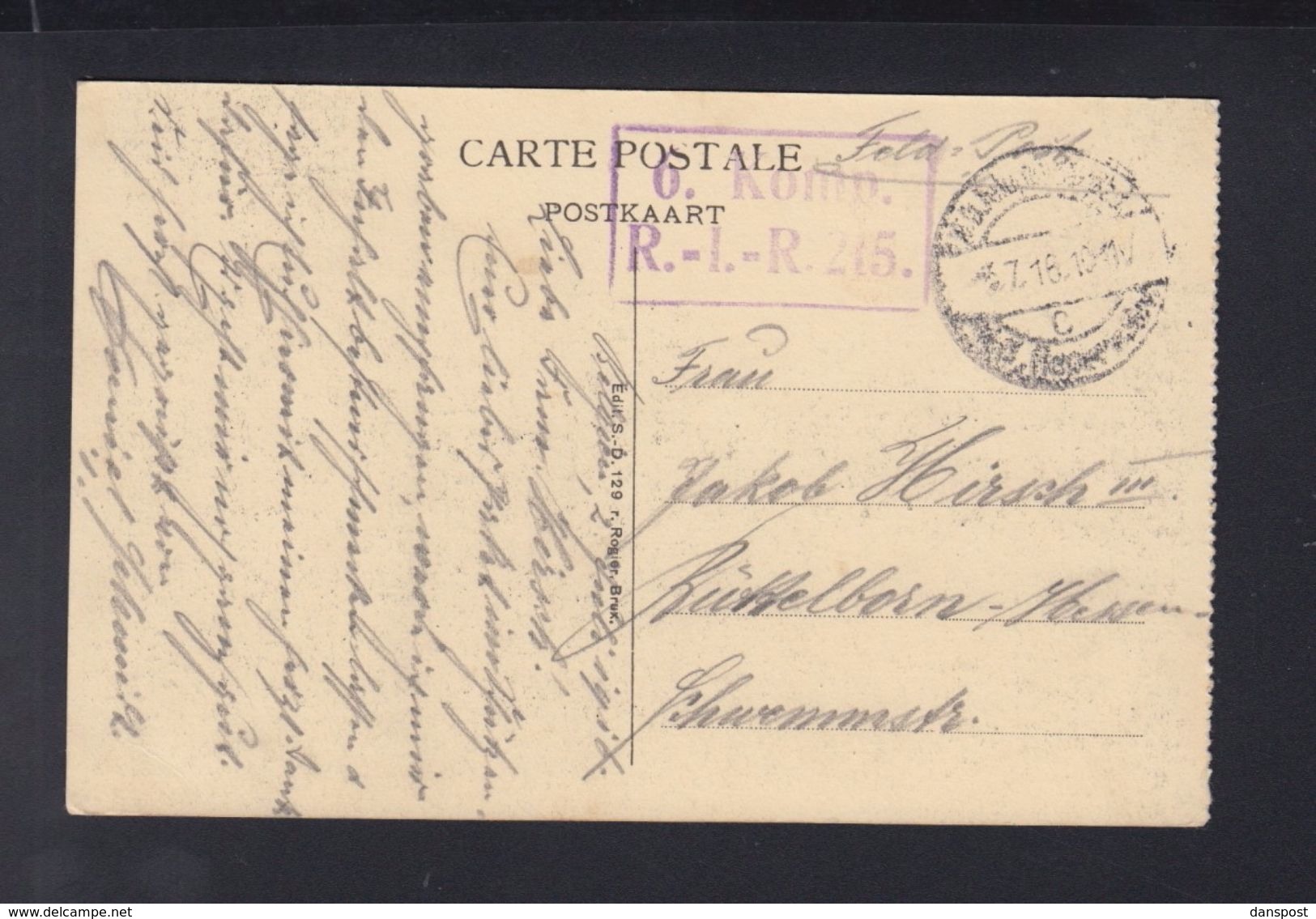 Carte Postale Messines Mesen  Rue Courte Et Belle 1916 - Messines - Mesen
